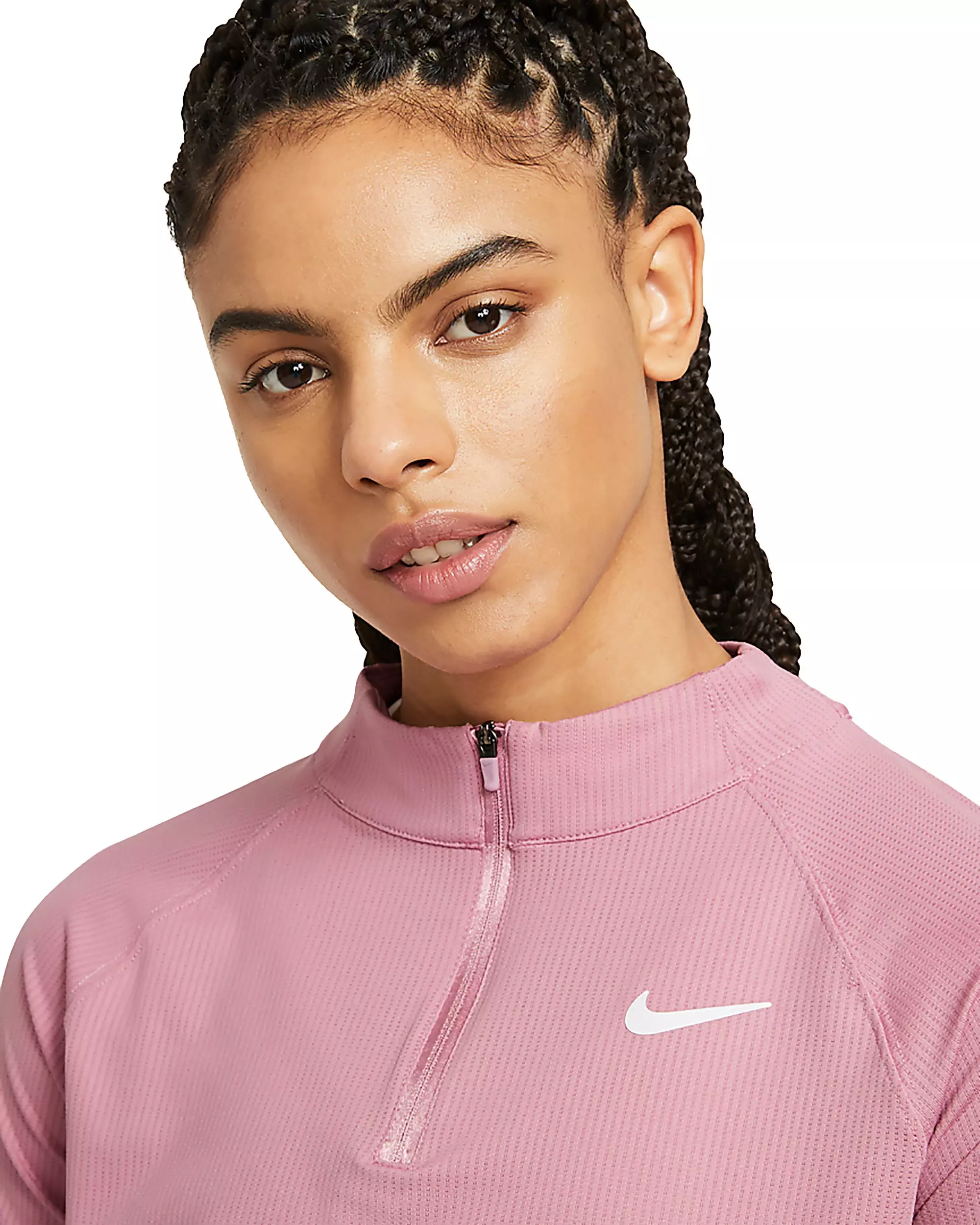 Nike Women's Court Victory Dri-FIT Long-Sleeve 1/2-Zip Tennis Top - PINK