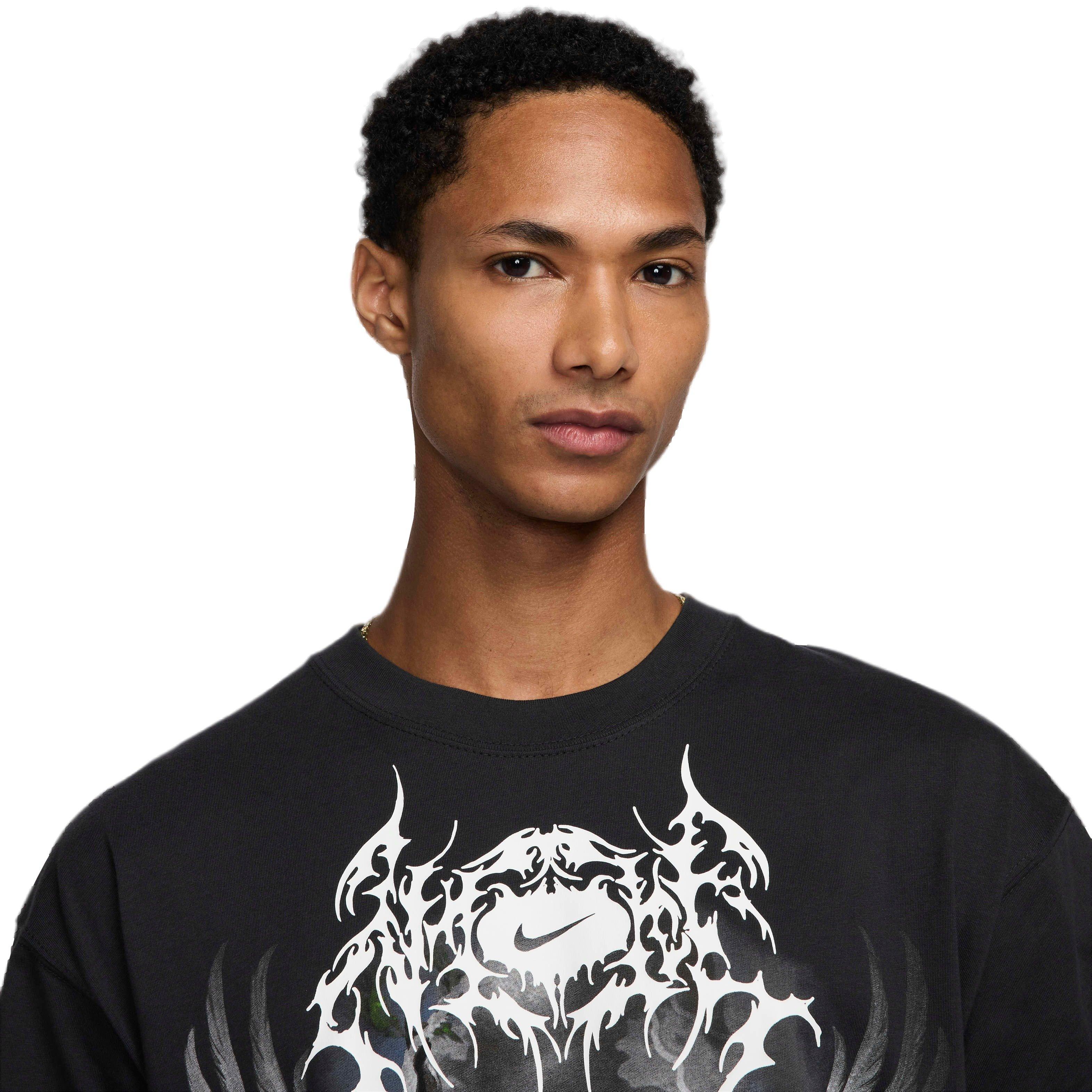 Nike Men's Sportswear Short Sleeve Max90 T-Shirt - Black - BLACK Thumbnail View 3