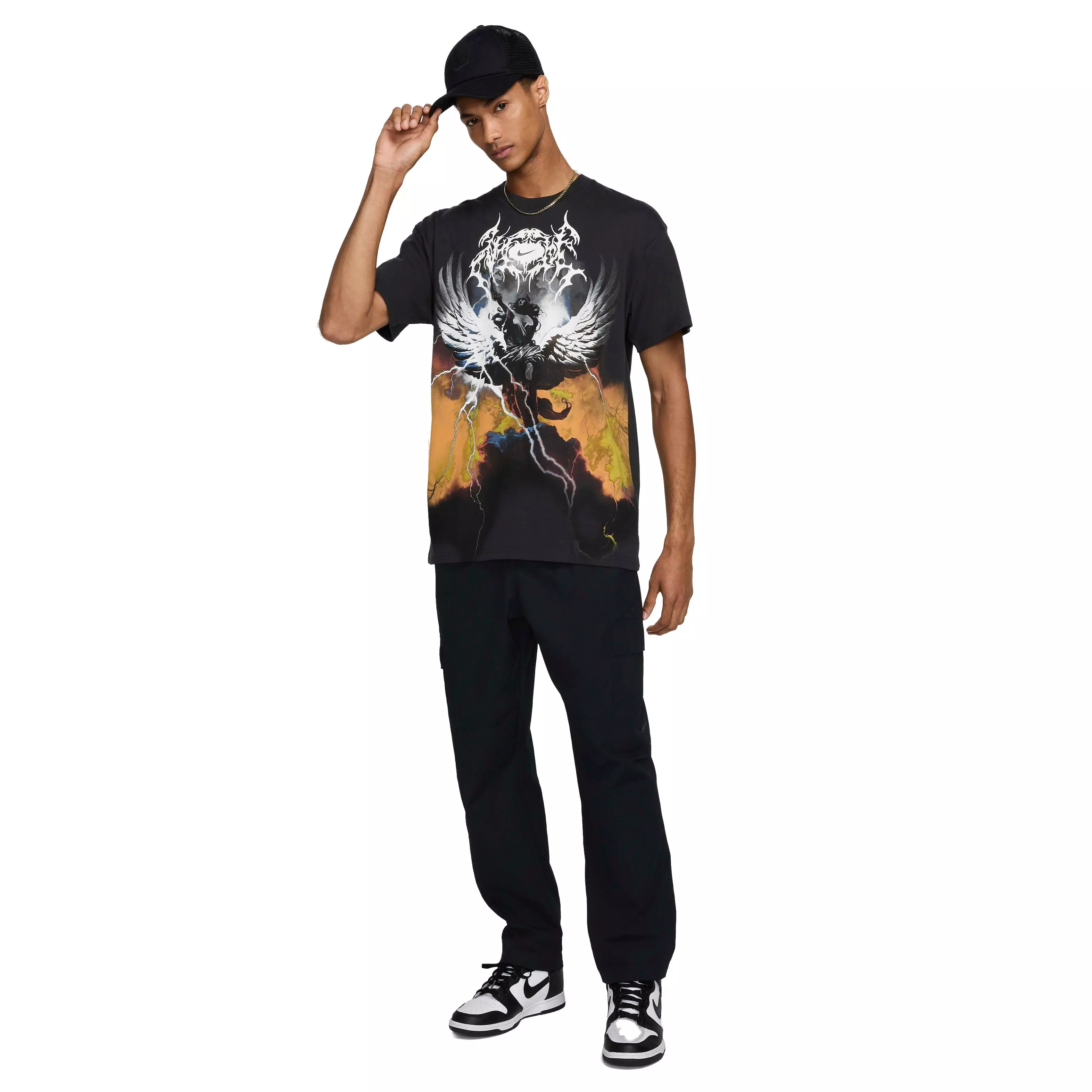 Nike Men's Sportswear Short Sleeve Max90 T-Shirt - Black - BLACK