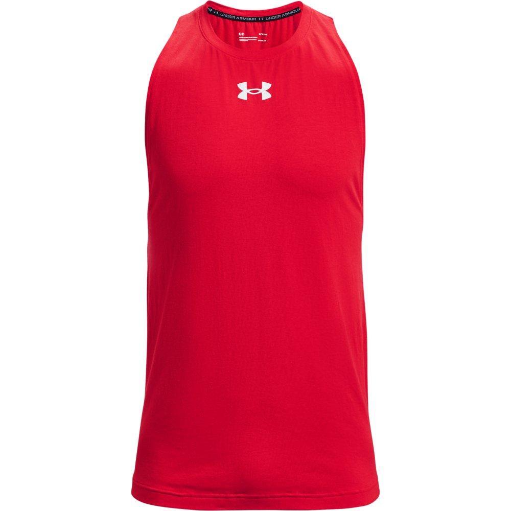Under Armour Men's Baseline Cotton Tank Top - RED Thumbnail View 1