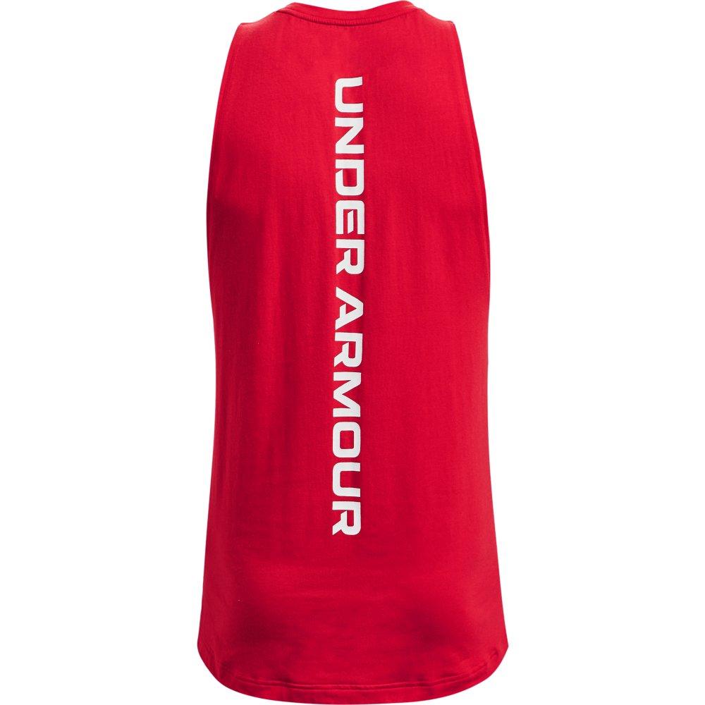 Under Armour Men's Baseline Cotton Tank Top - RED Thumbnail View 2