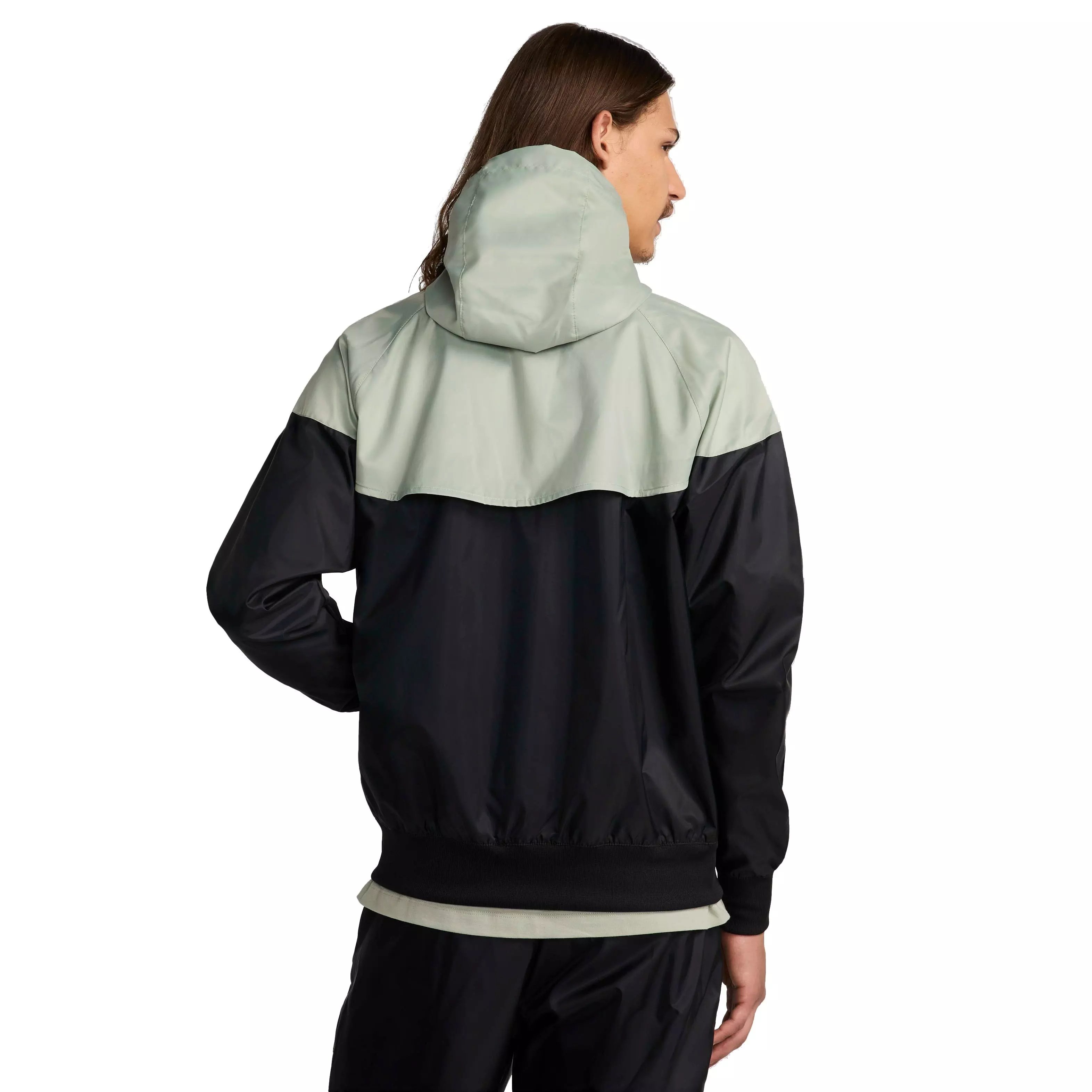 Nike Men's Sportswear Windrunner Hooded Jacket - BLACK/GREEN