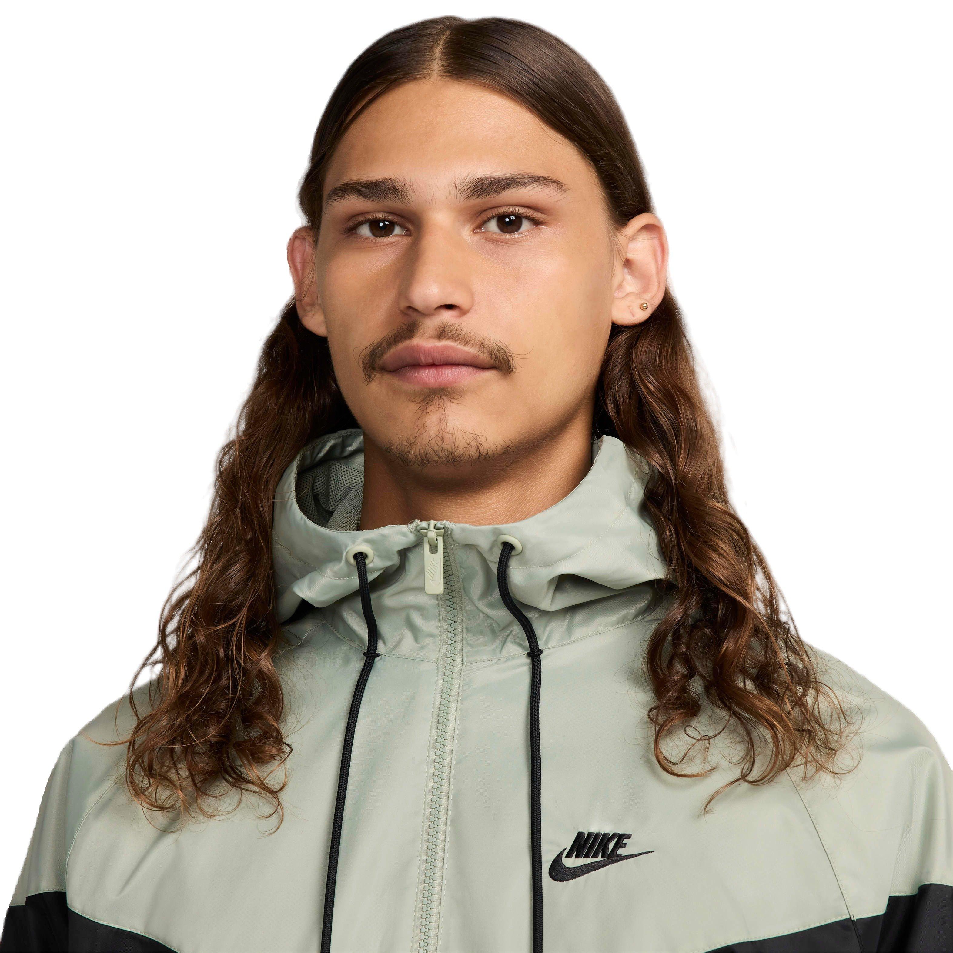 Nike Men's Sportswear Windrunner Hooded Jacket - BLACK/GREEN Thumbnail View 3