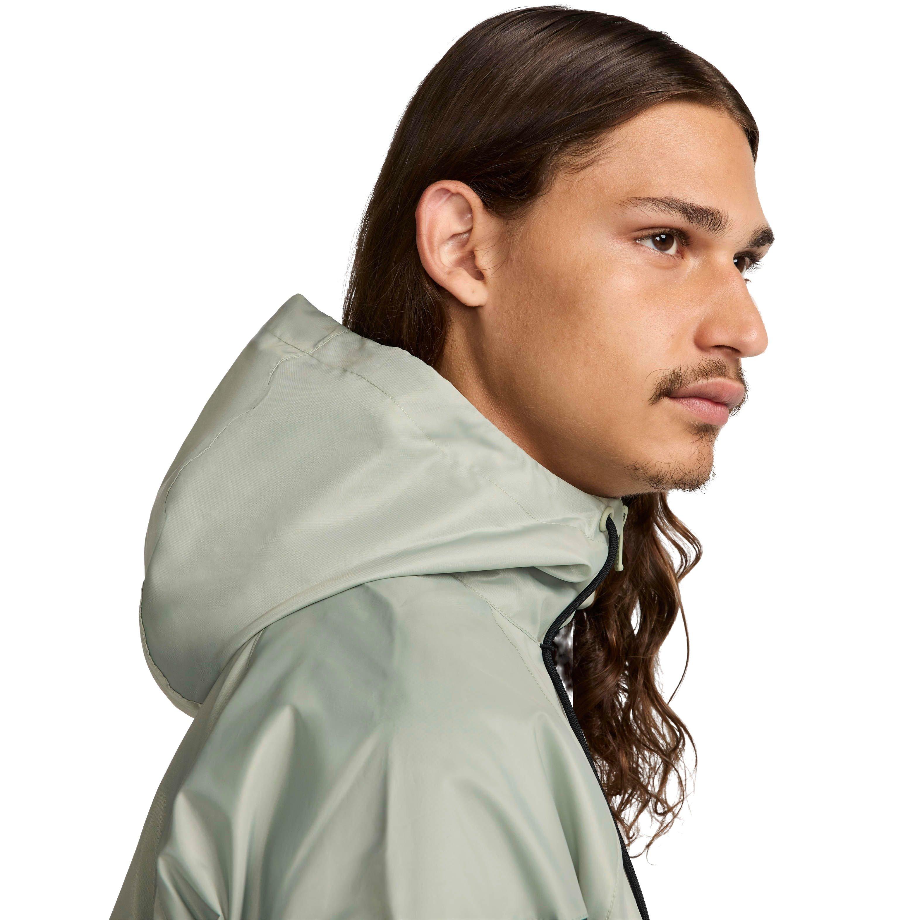 Nike Men's Sportswear Windrunner Hooded Jacket - BLACK/GREEN Thumbnail View 6