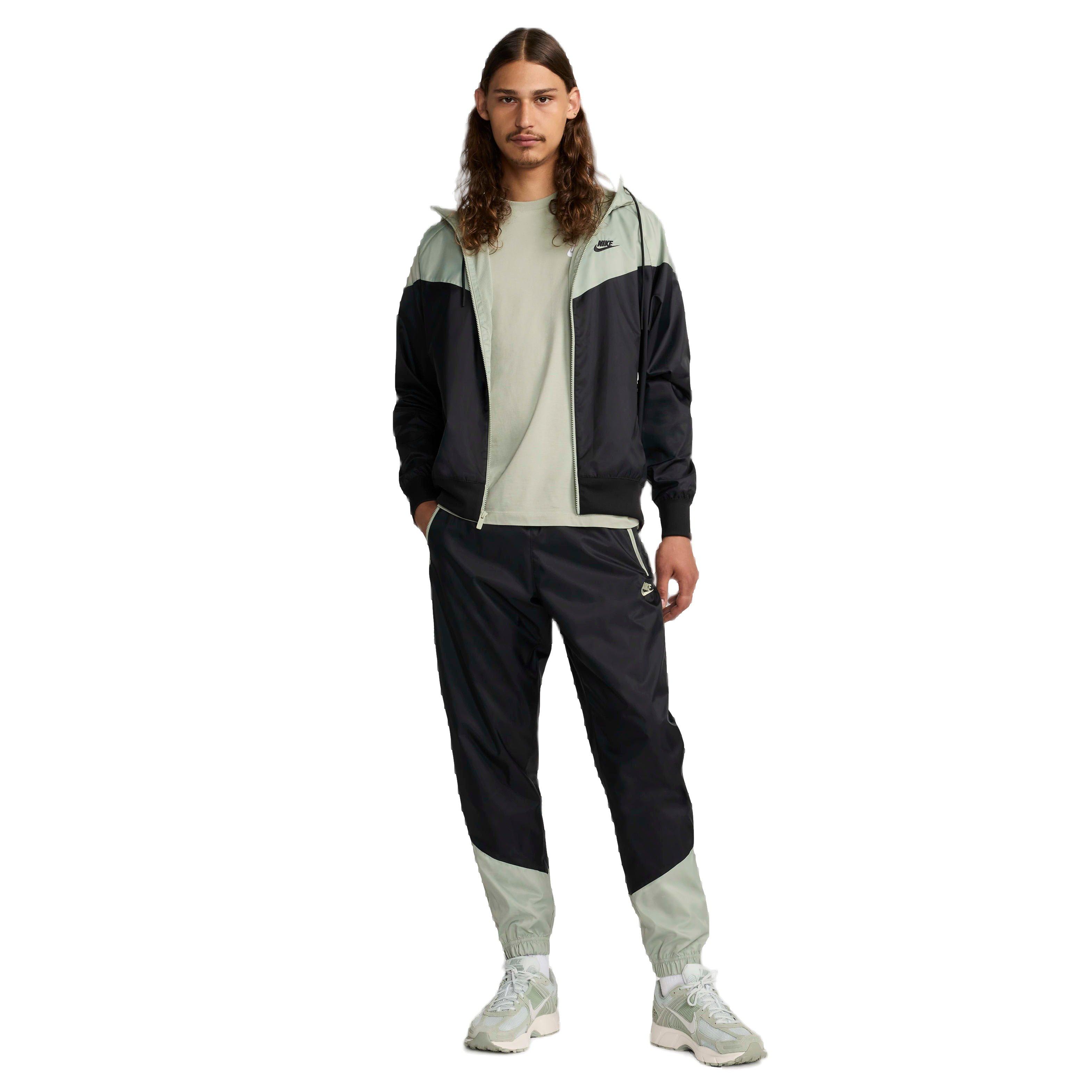 Nike Men's Sportswear Windrunner Hooded Jacket - BLACK/GREEN Thumbnail View 7