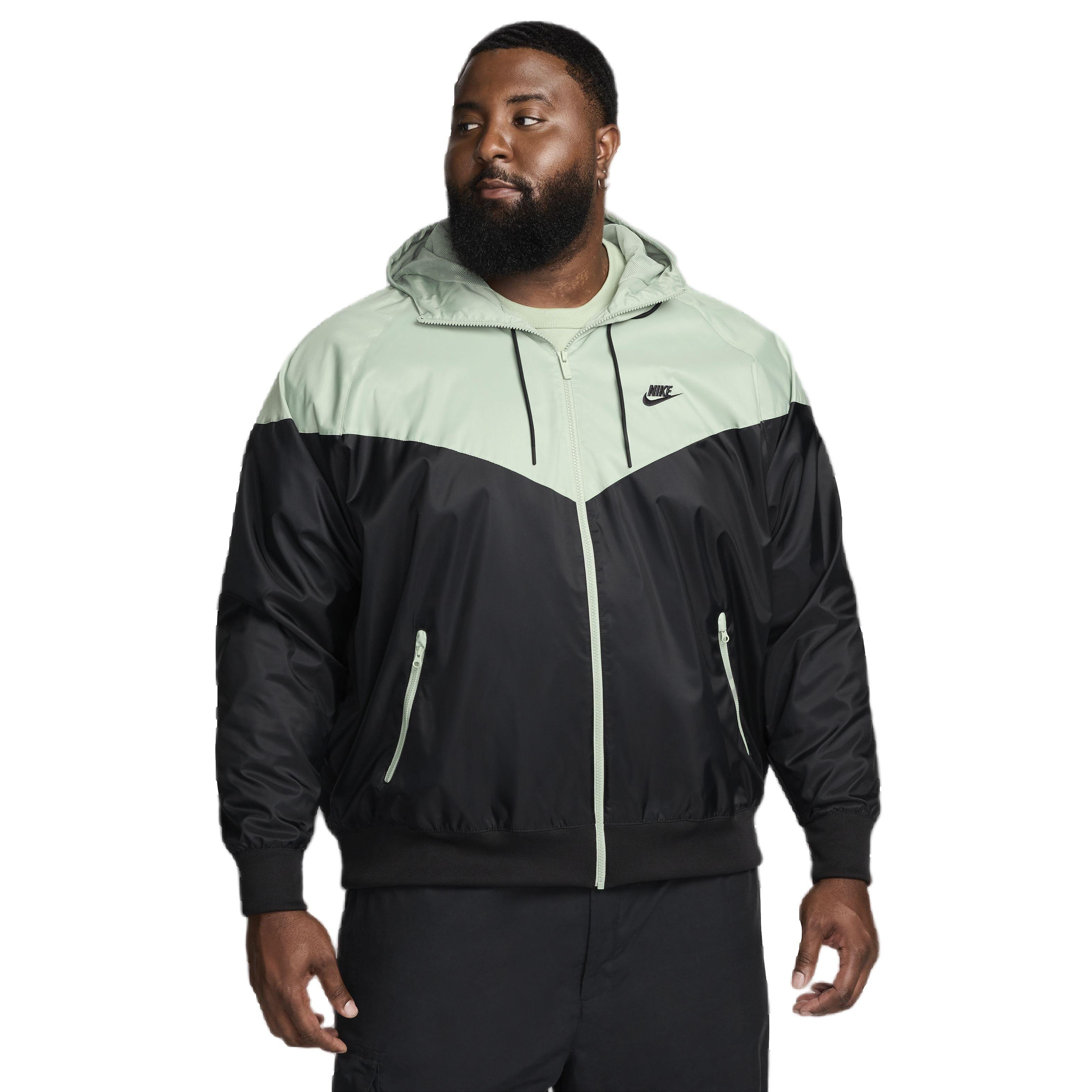 Nike Men's Sportswear Windrunner Hooded Jacket - BLACK/GREEN Thumbnail View 8