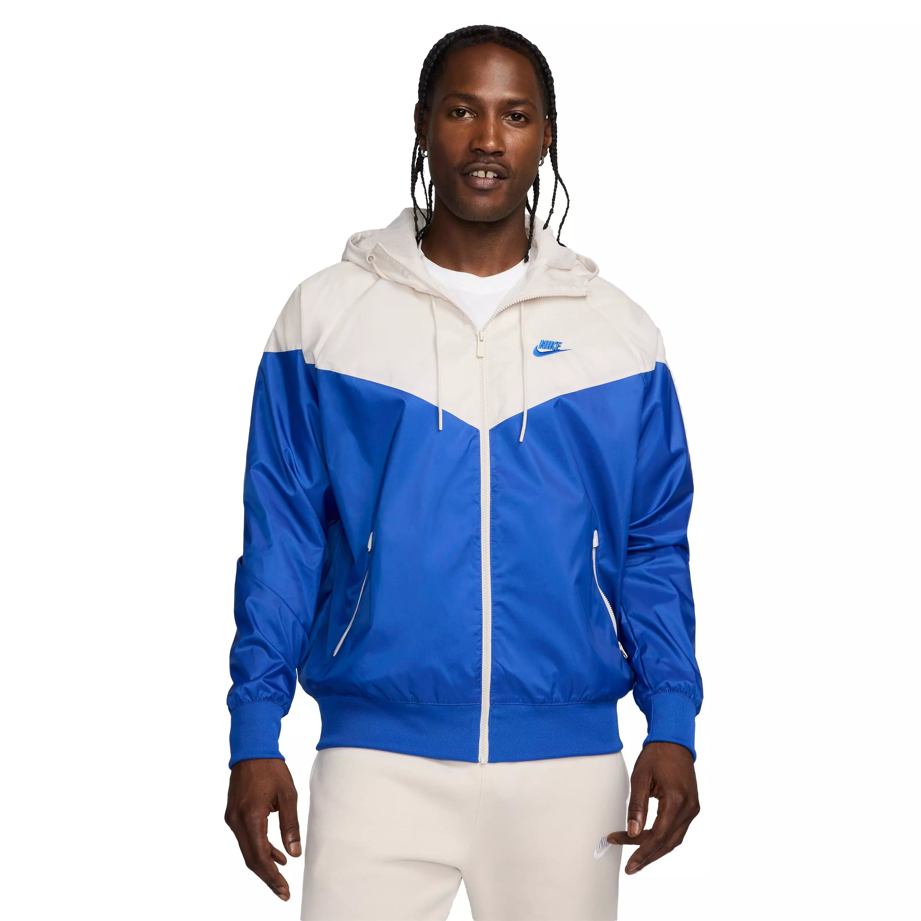 Nike Men's Sportswear Windrunner Hooded Jacket - BLUE/WHITE