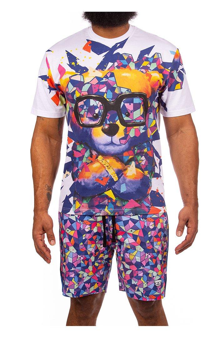 Hustle Gang Men's Unique Tee - White/Multi - WHITE/MULTI Thumbnail View 1