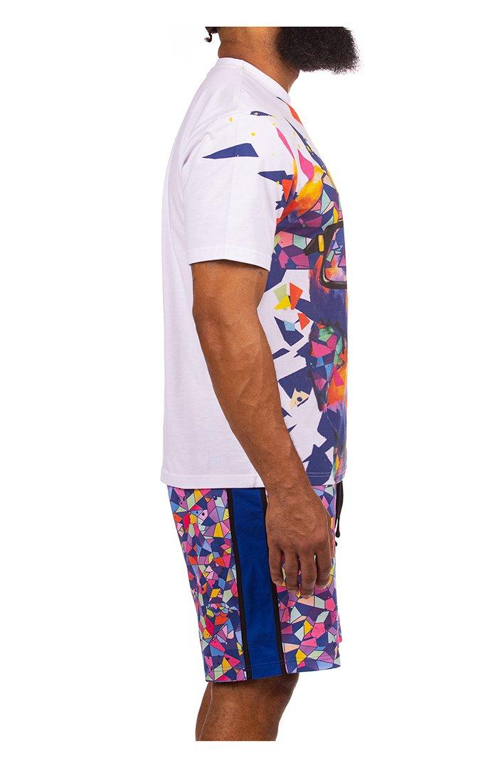 Hustle Gang Men's Unique Tee - White/Multi - WHITE/MULTI Thumbnail View 3