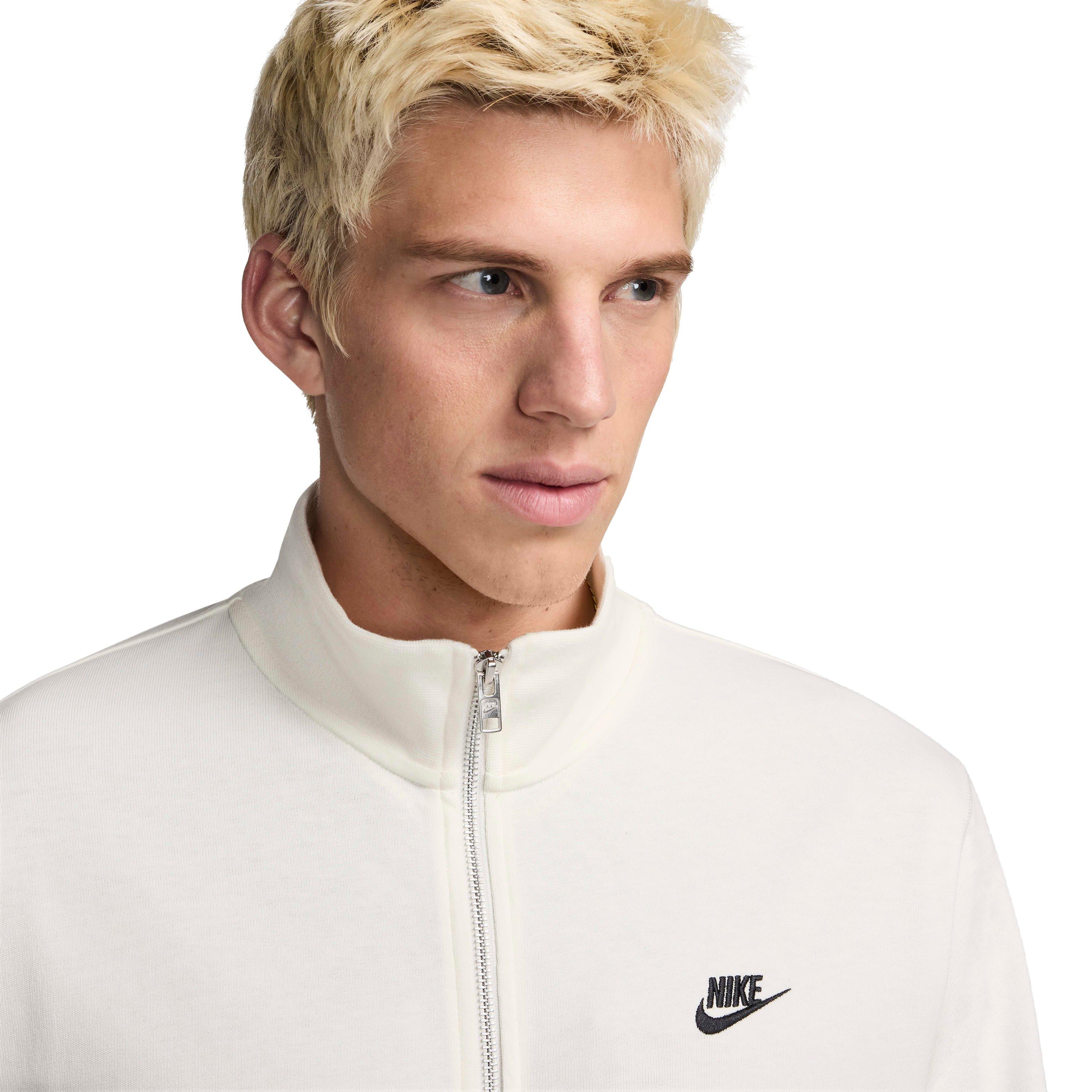 Nike Men's Club Knit Jacket - WHITE Thumbnail View 3