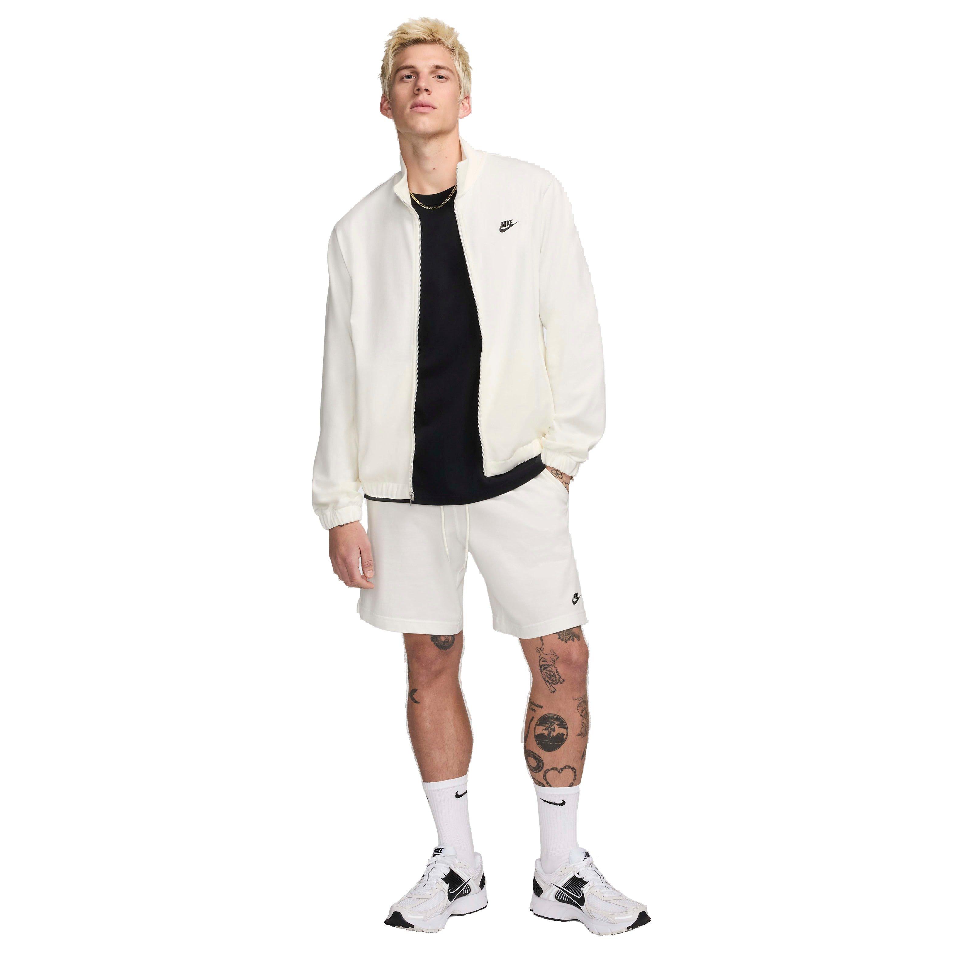 Nike Men's Club Knit Jacket - WHITE Thumbnail View 6