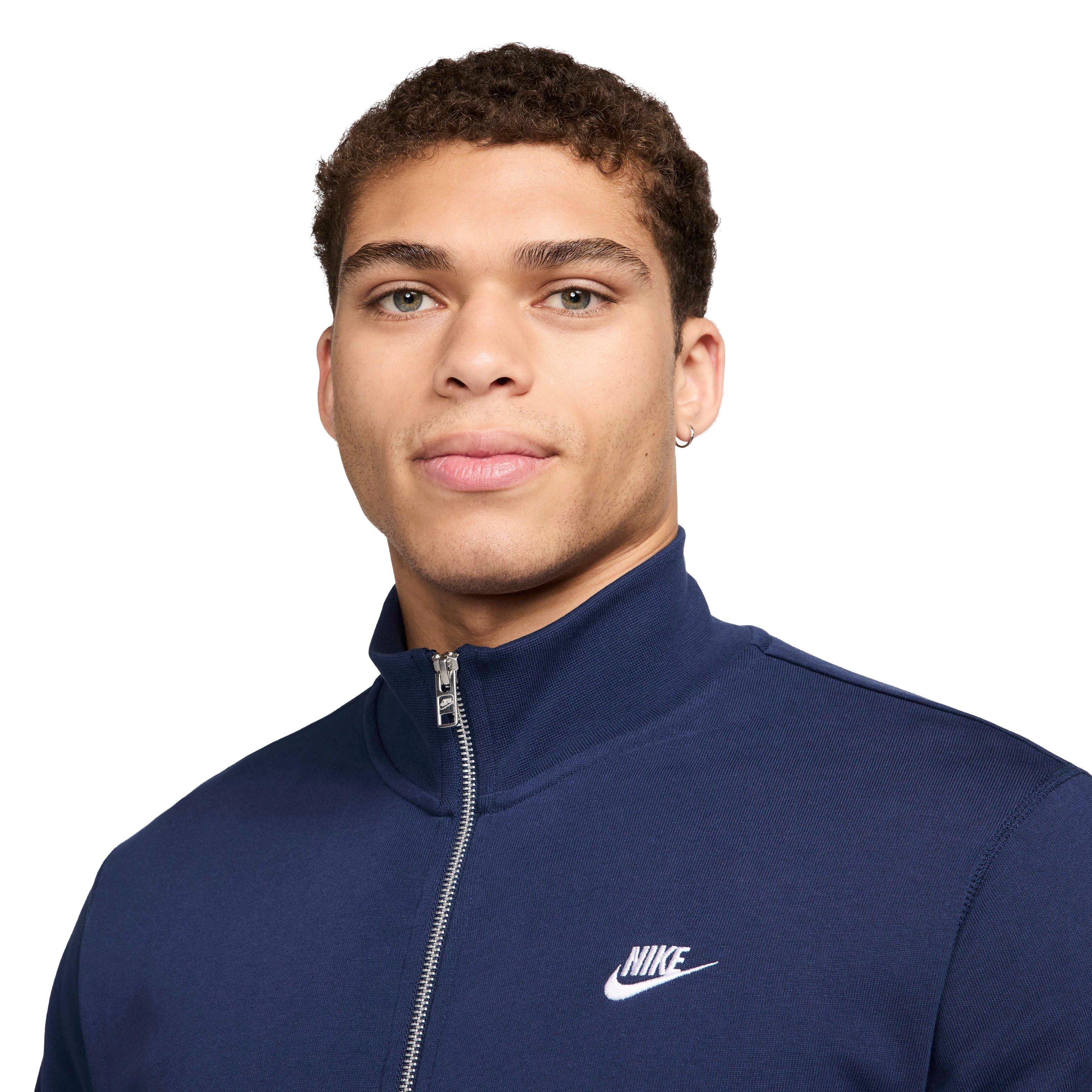 Nike Men's Club Knit Jacket - BLUE Thumbnail View 3
