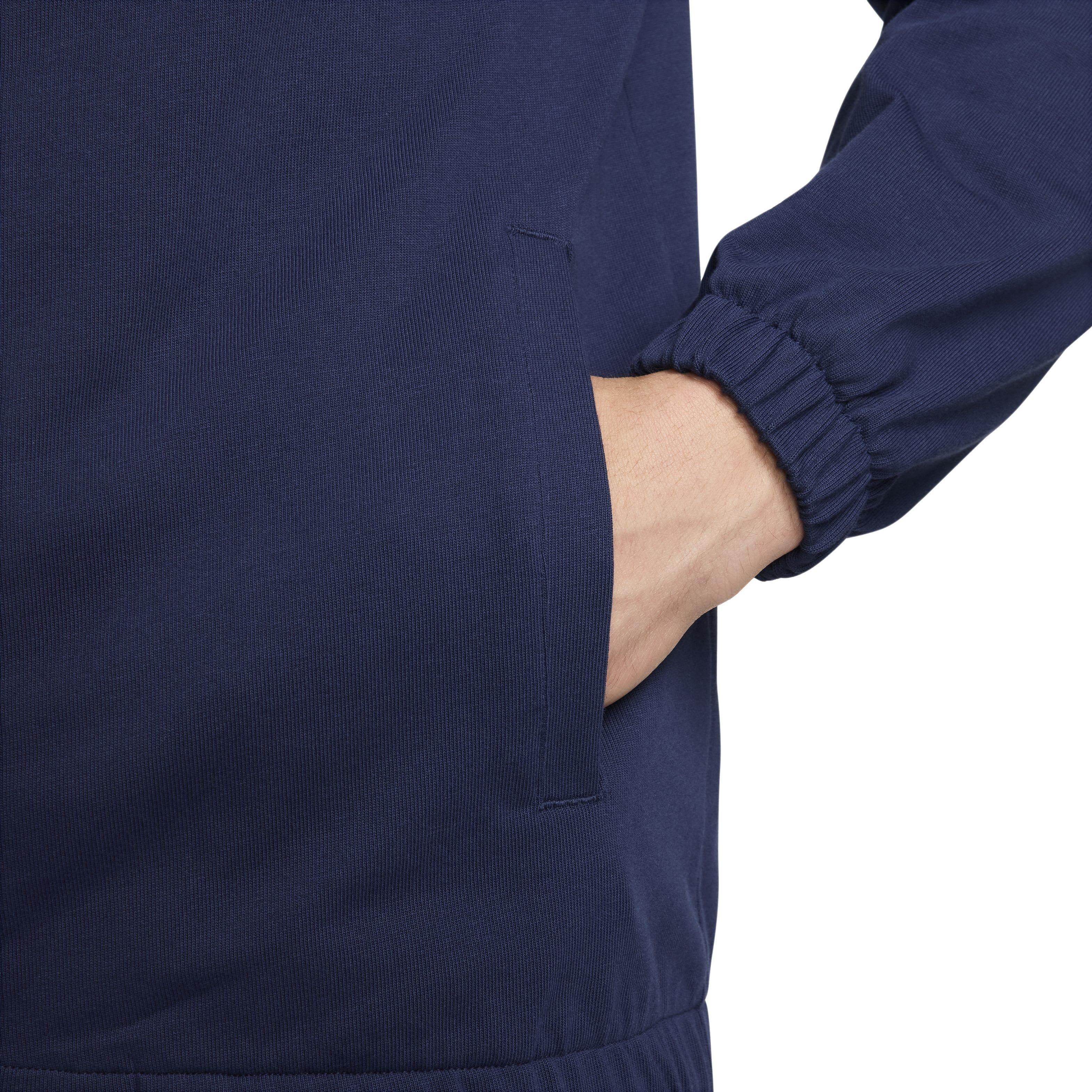 Nike Men's Club Knit Jacket - BLUE Thumbnail View 5