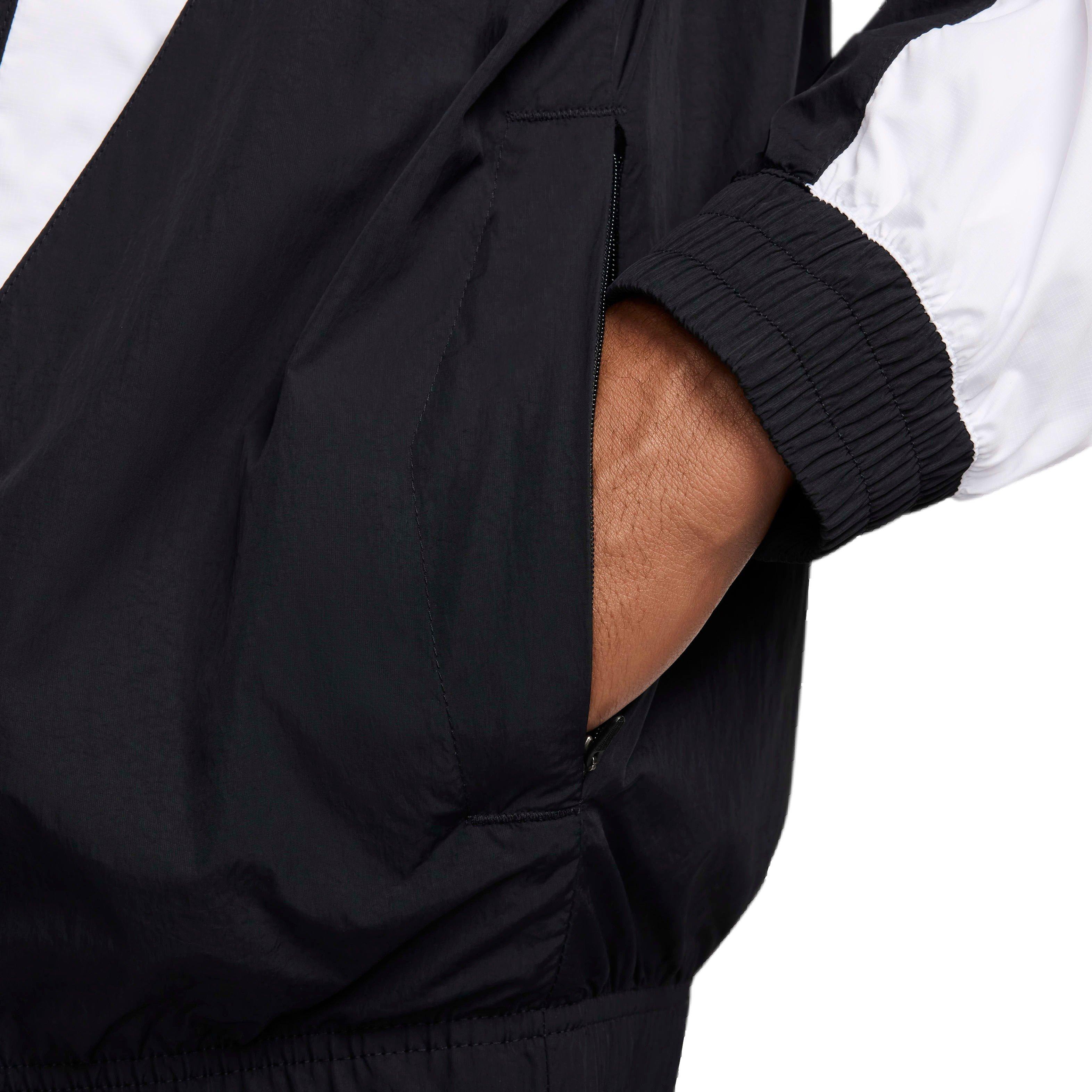 Nike Men's Air Woven Track Jacket - Black/White - BLACK/WHITE Thumbnail View 6