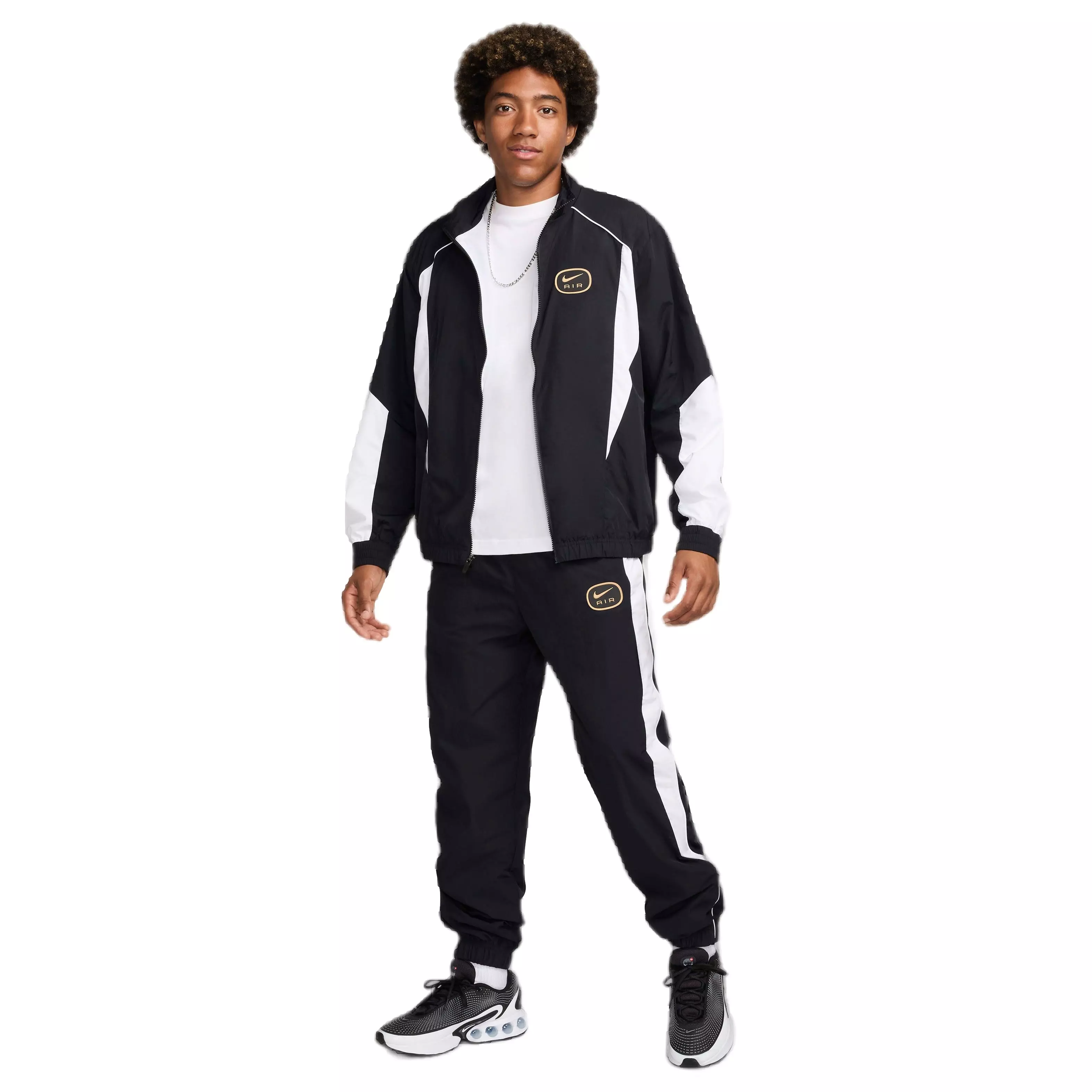 Nike Men's Air Woven Track Jacket - Black/White - BLACK/WHITE