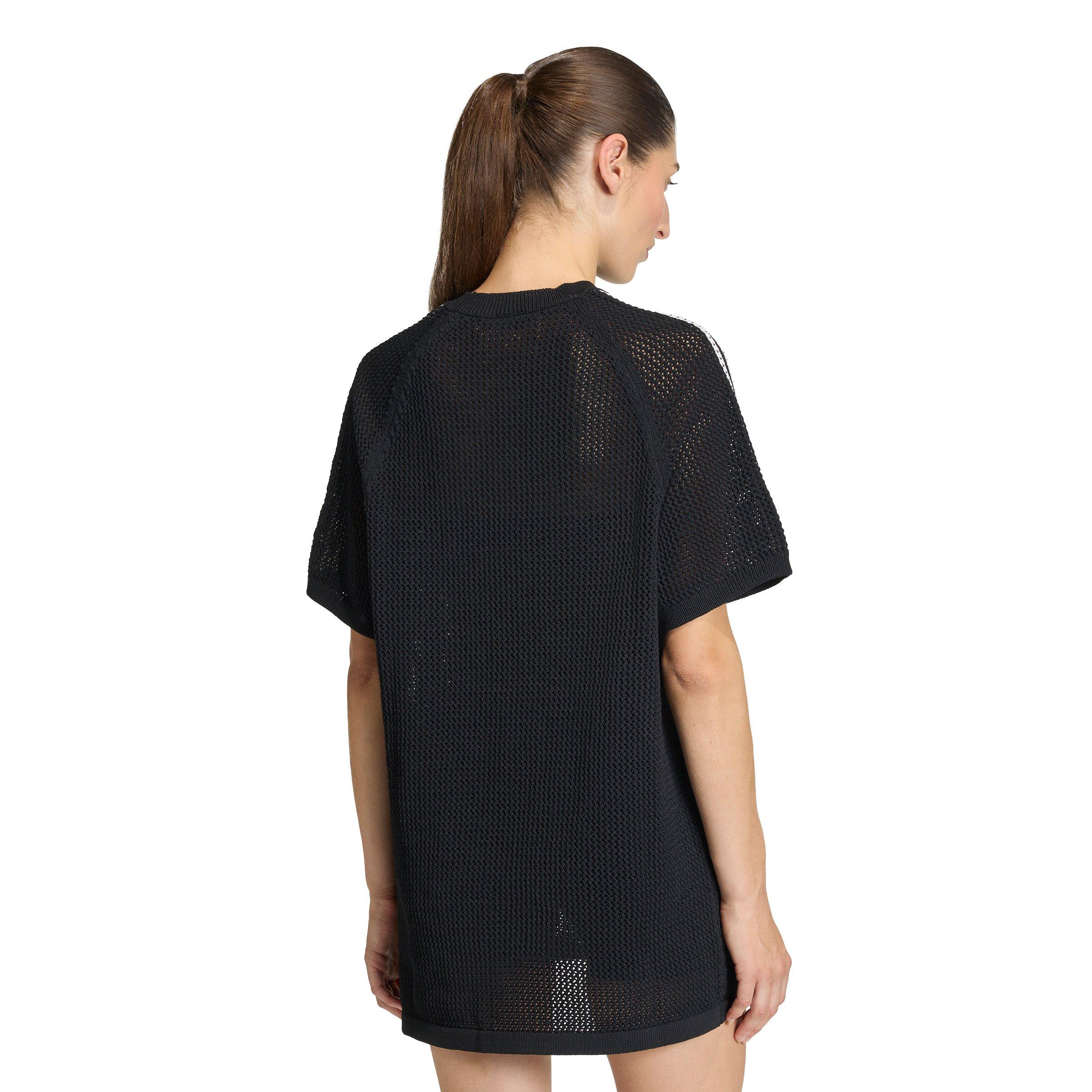 adidas Originals Women's Knitted Crochet Dress -Black - BLACK Thumbnail View 2