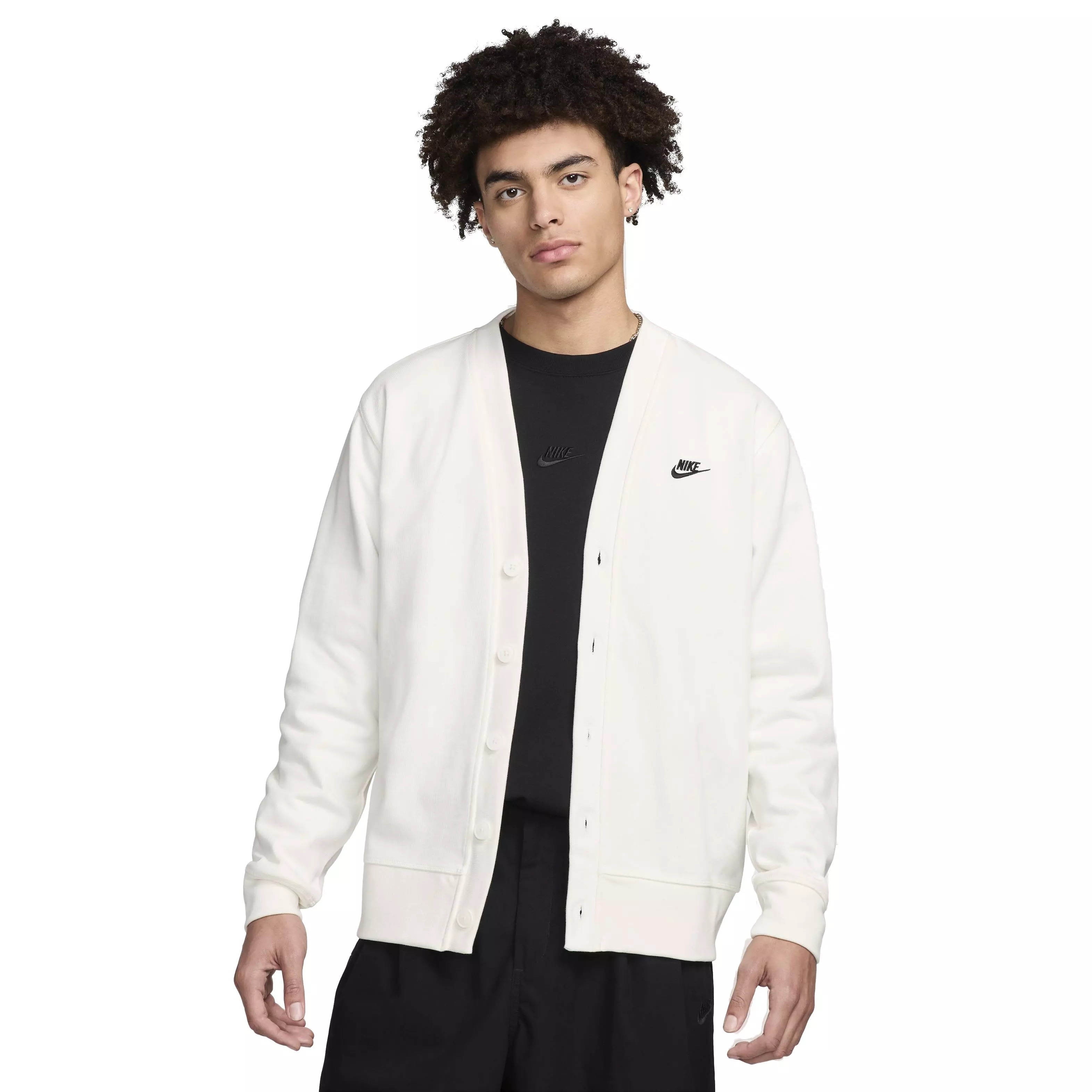 Nike Men's Club Knit Fairway Cardigan -Sail - SAIL