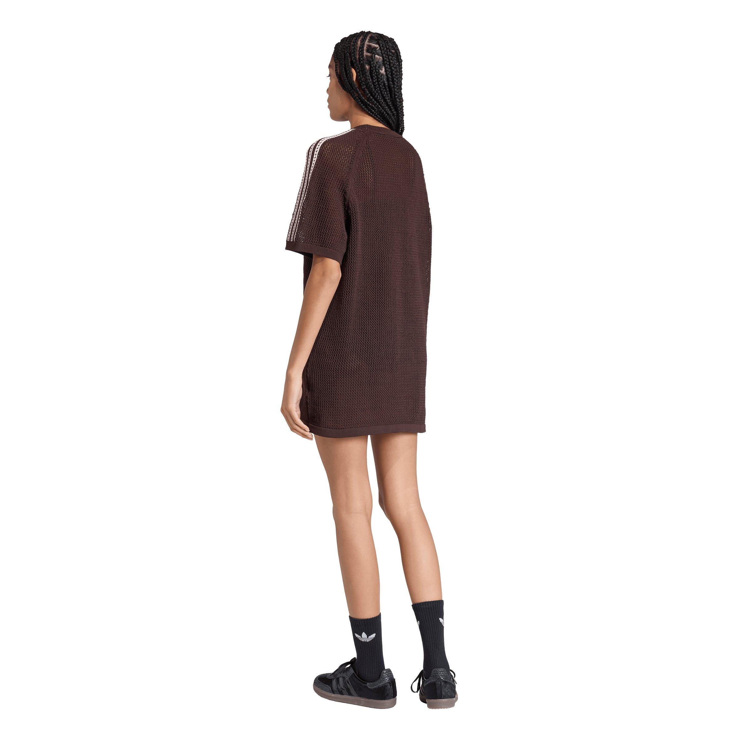 adidas Originals Knitted Crochet Dress Brown | Hibbett