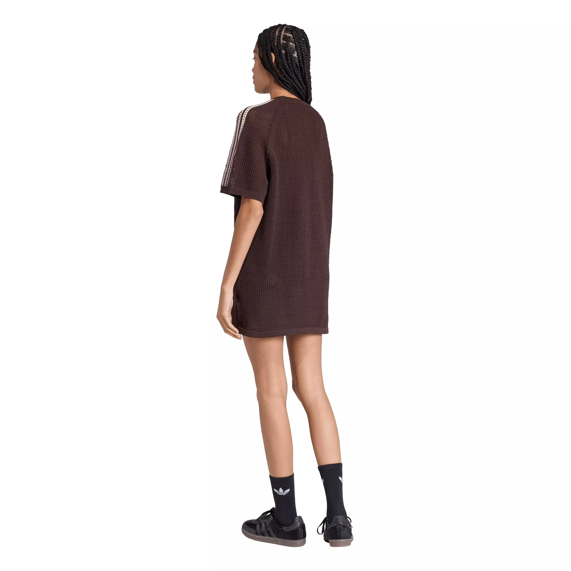adidas Originals Women's Knitted Crochet Dress -Brown - BROWN