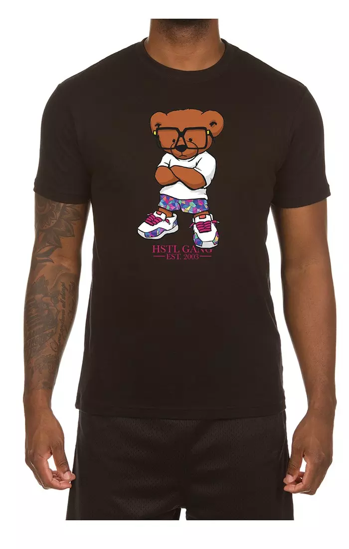 Hustle Gang Men's Kelido Bear Tee - BLACK