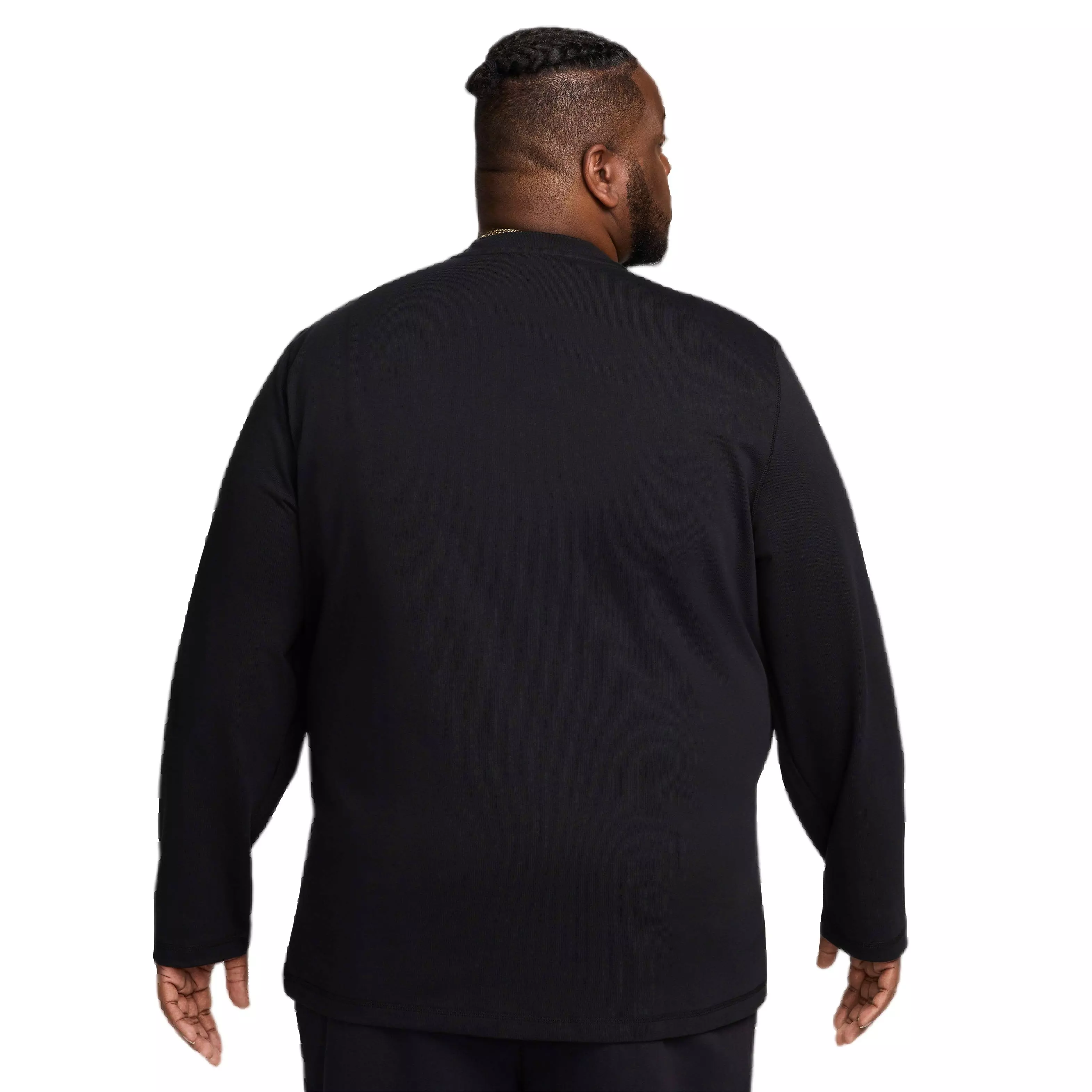 Nike Men's Club Long-Sleeve Henley Shirt - BLACK