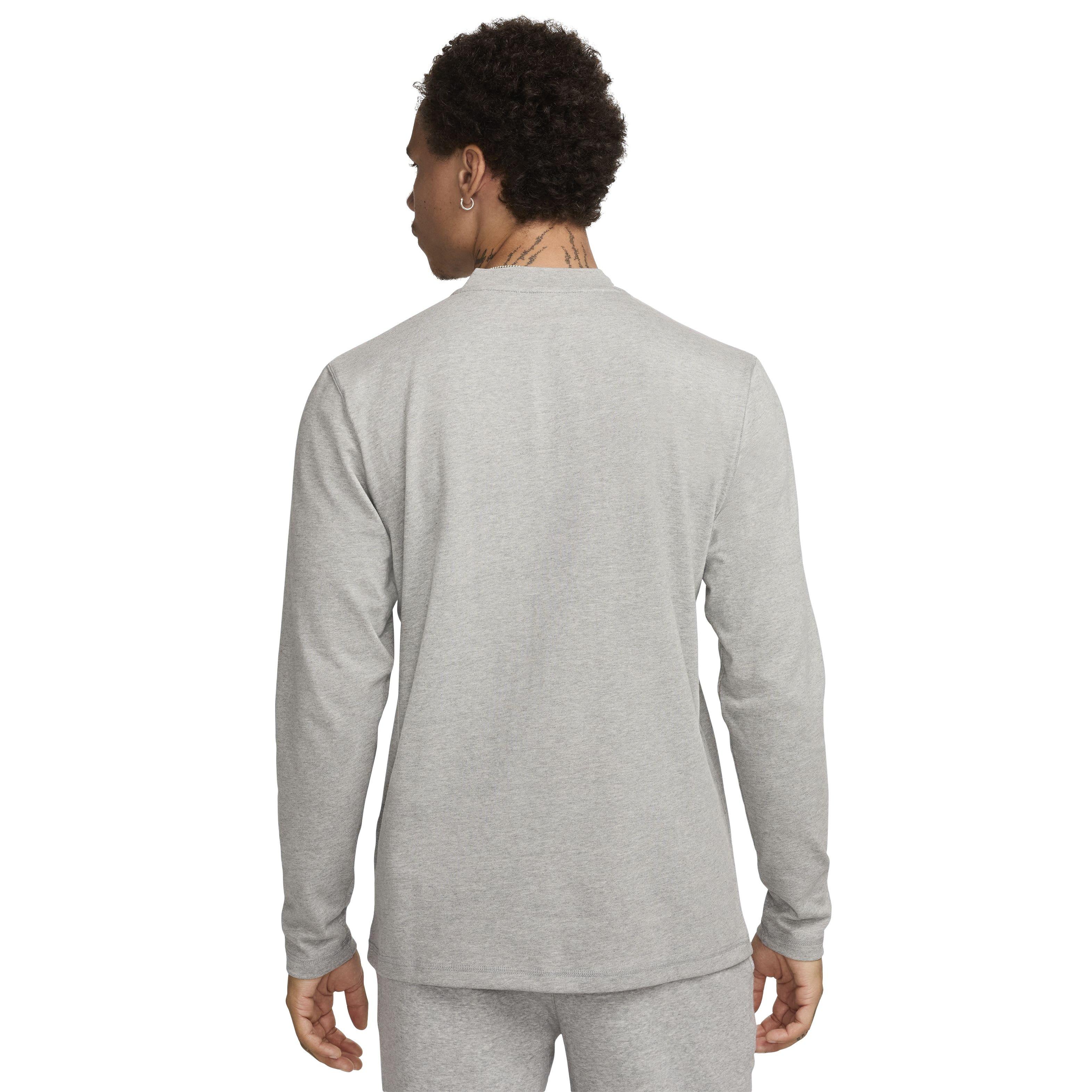 Nike Men's Club Long-Sleeve Henley Shirt - GREY Thumbnail View 2