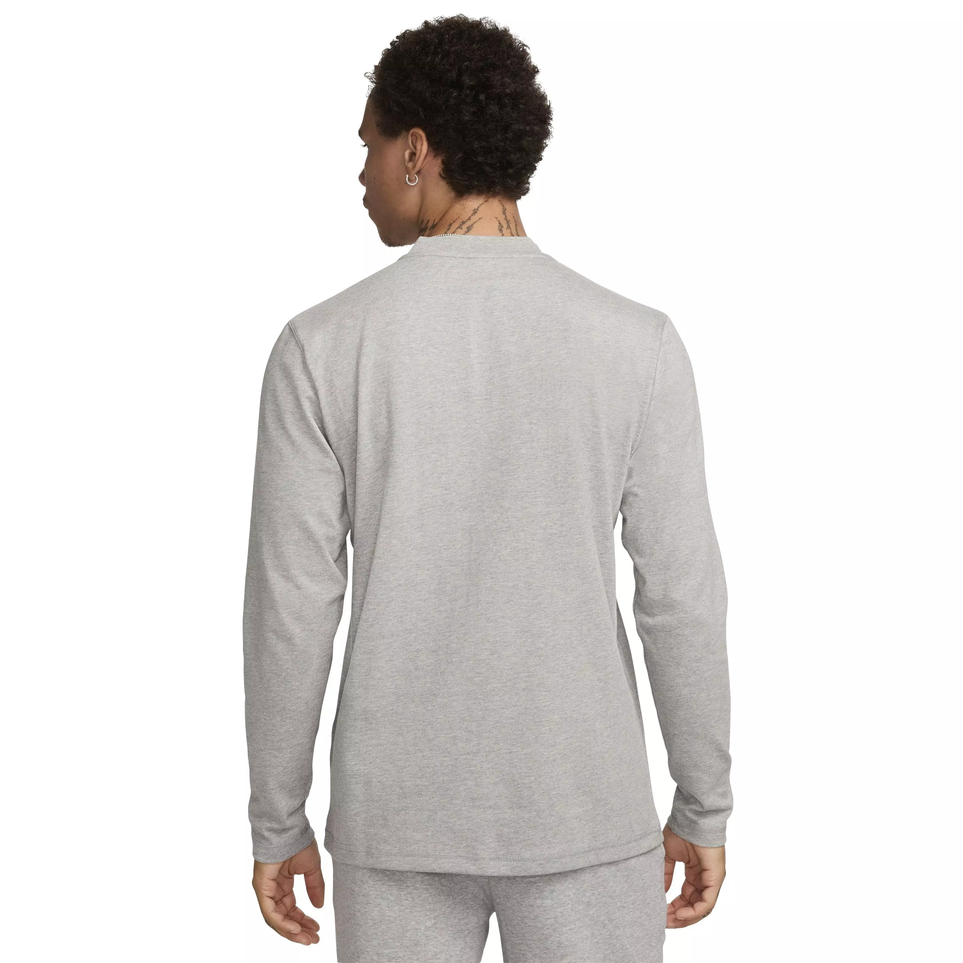 Nike Men's Club Long-Sleeve Henley Shirt - GREY