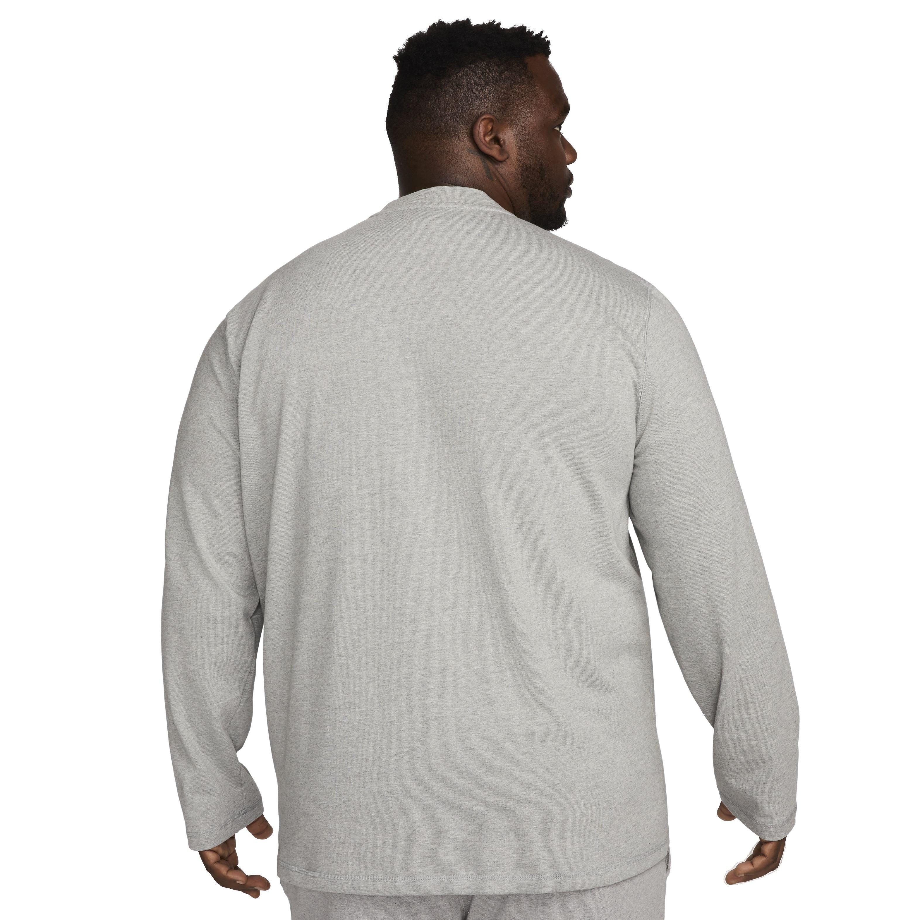 Nike Men's Club Long-Sleeve Henley Shirt - GREY Thumbnail View 7