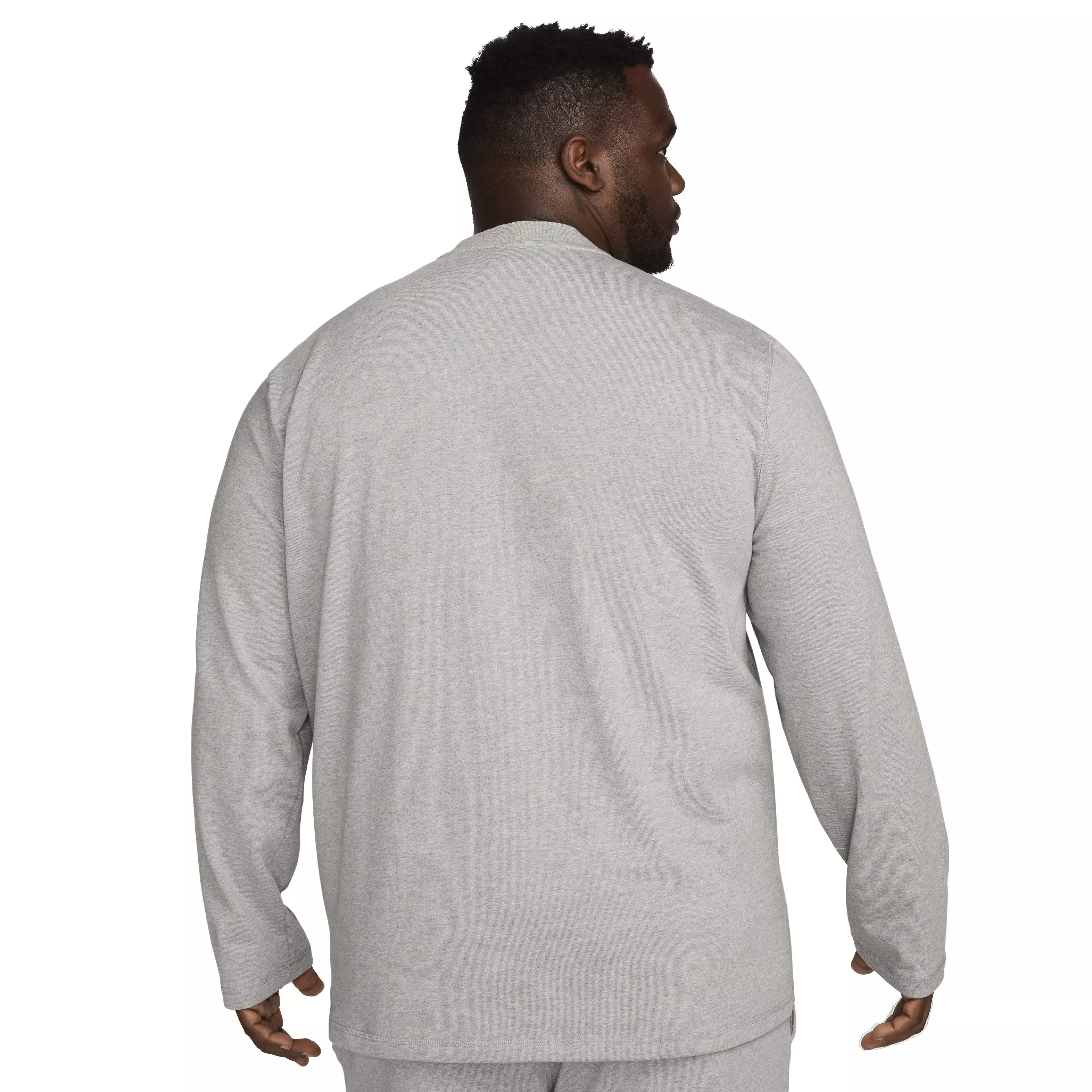 Nike Men's Club Long-Sleeve Henley Shirt - GREY