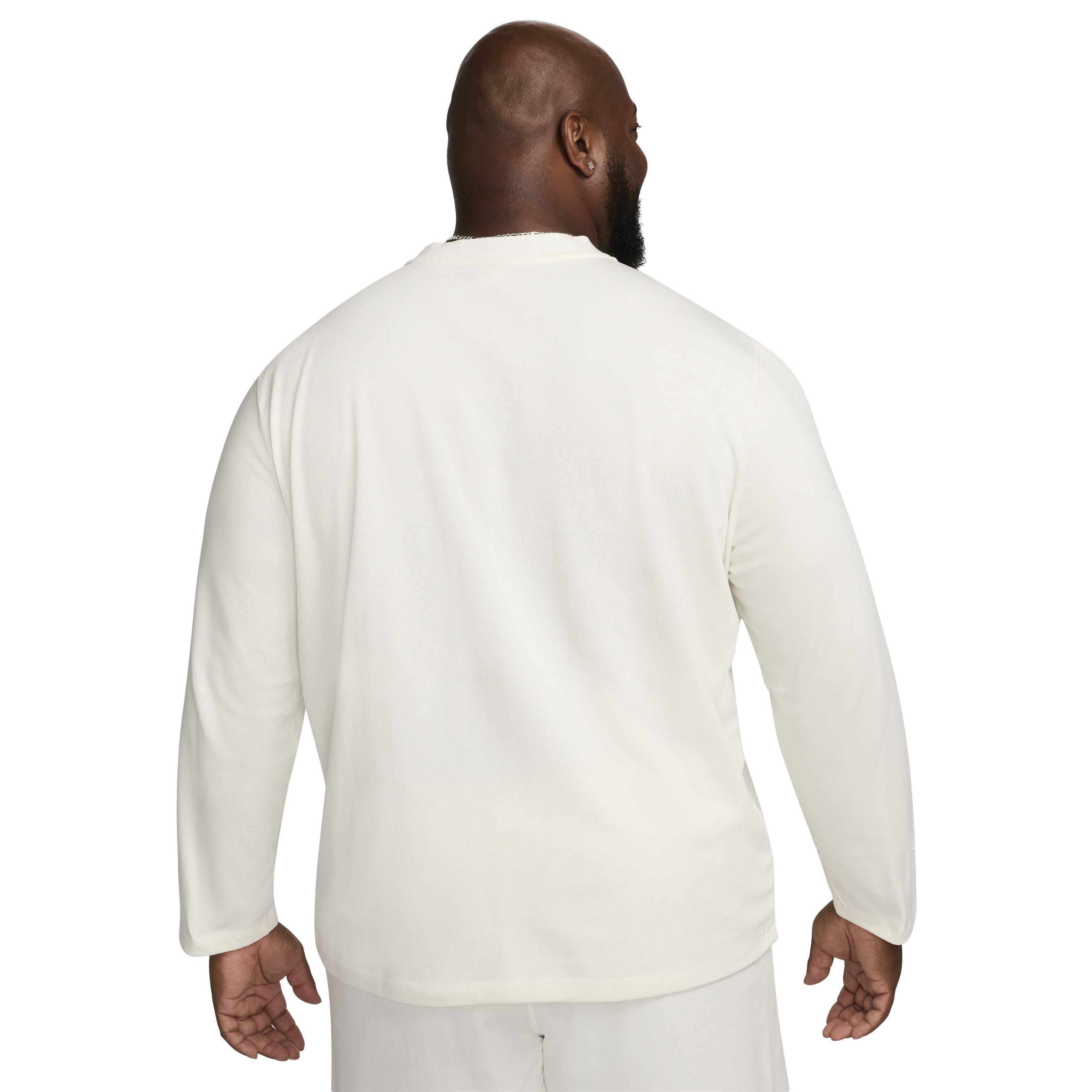 Nike Men's Club Long-Sleeve Henley Shirt - WHITE Thumbnail View 7