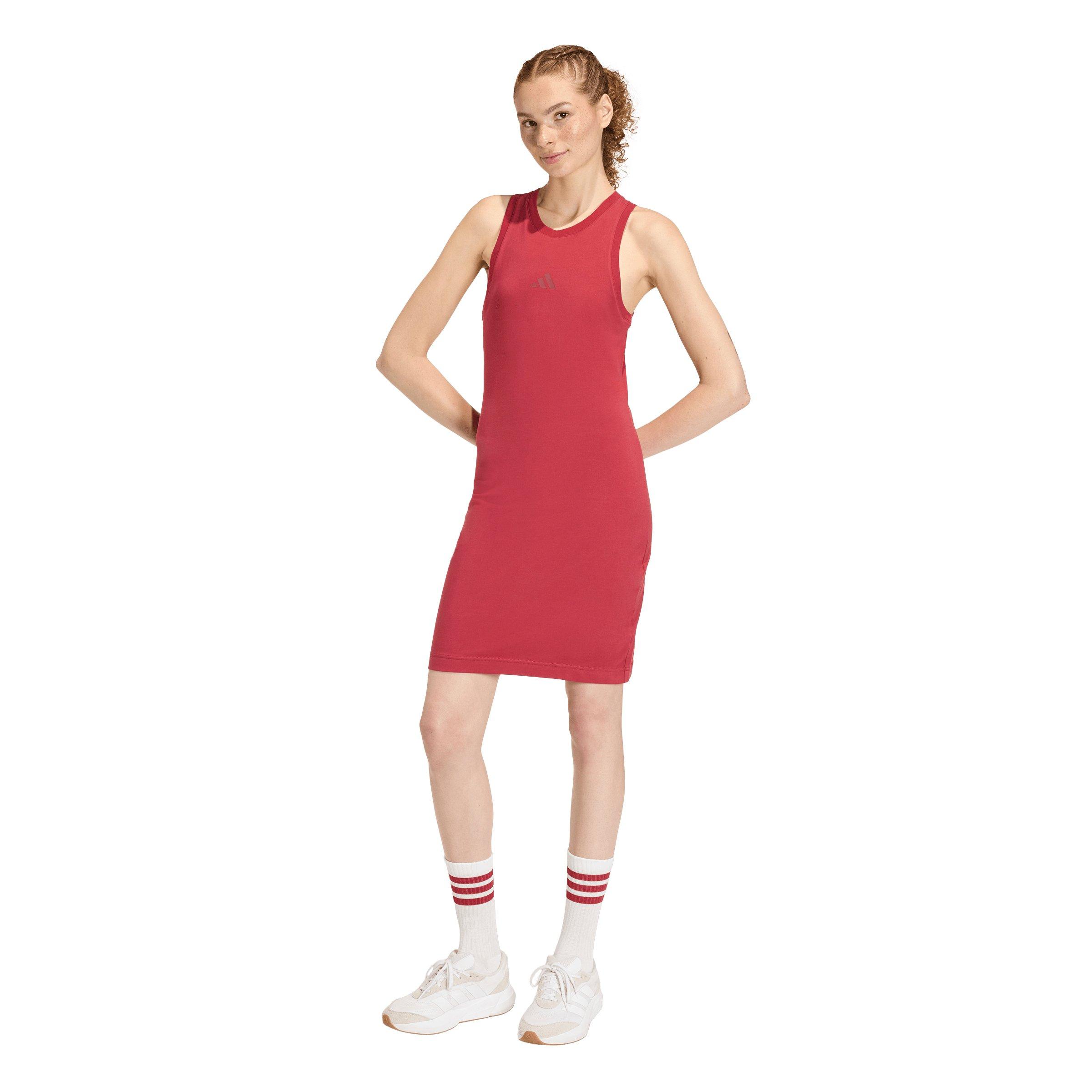 adidas Women's Future Icons Small Logo Dress -Maroon - MAROON Thumbnail View 1