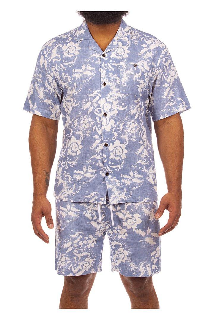 Hustle Gang Men's Hangin Vines Shirt - Blue - BLUE Thumbnail View 1