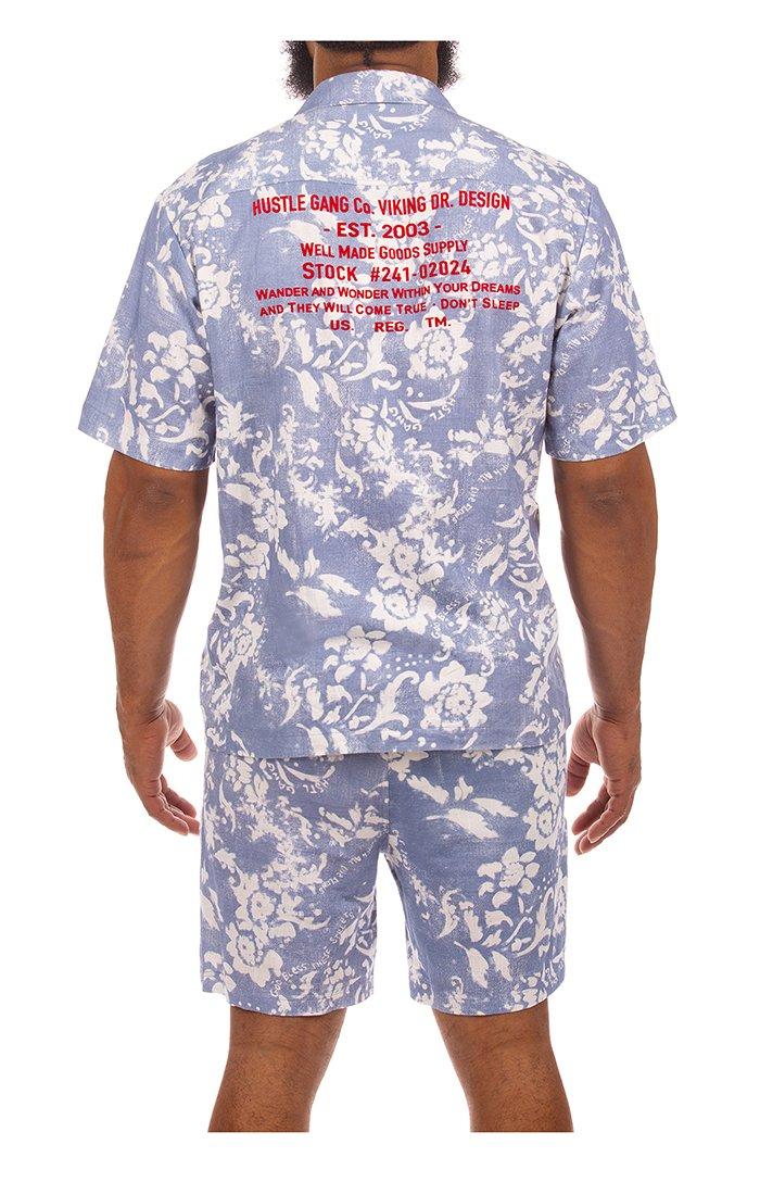 Hustle Gang Men's Hangin Vines Shirt - Blue - BLUE Thumbnail View 2