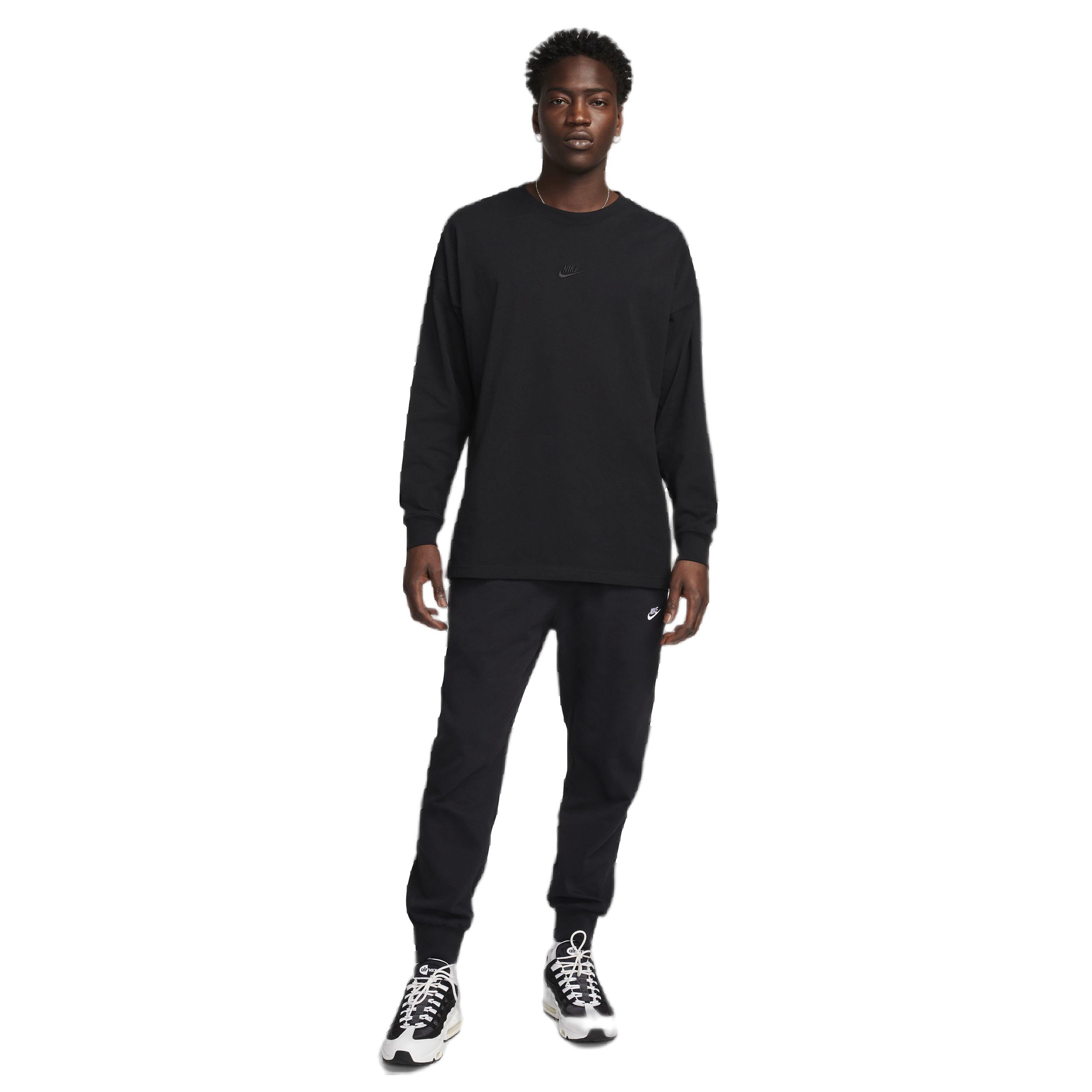 Nike Men's Club Knit Joggers - BLACK Thumbnail View 5