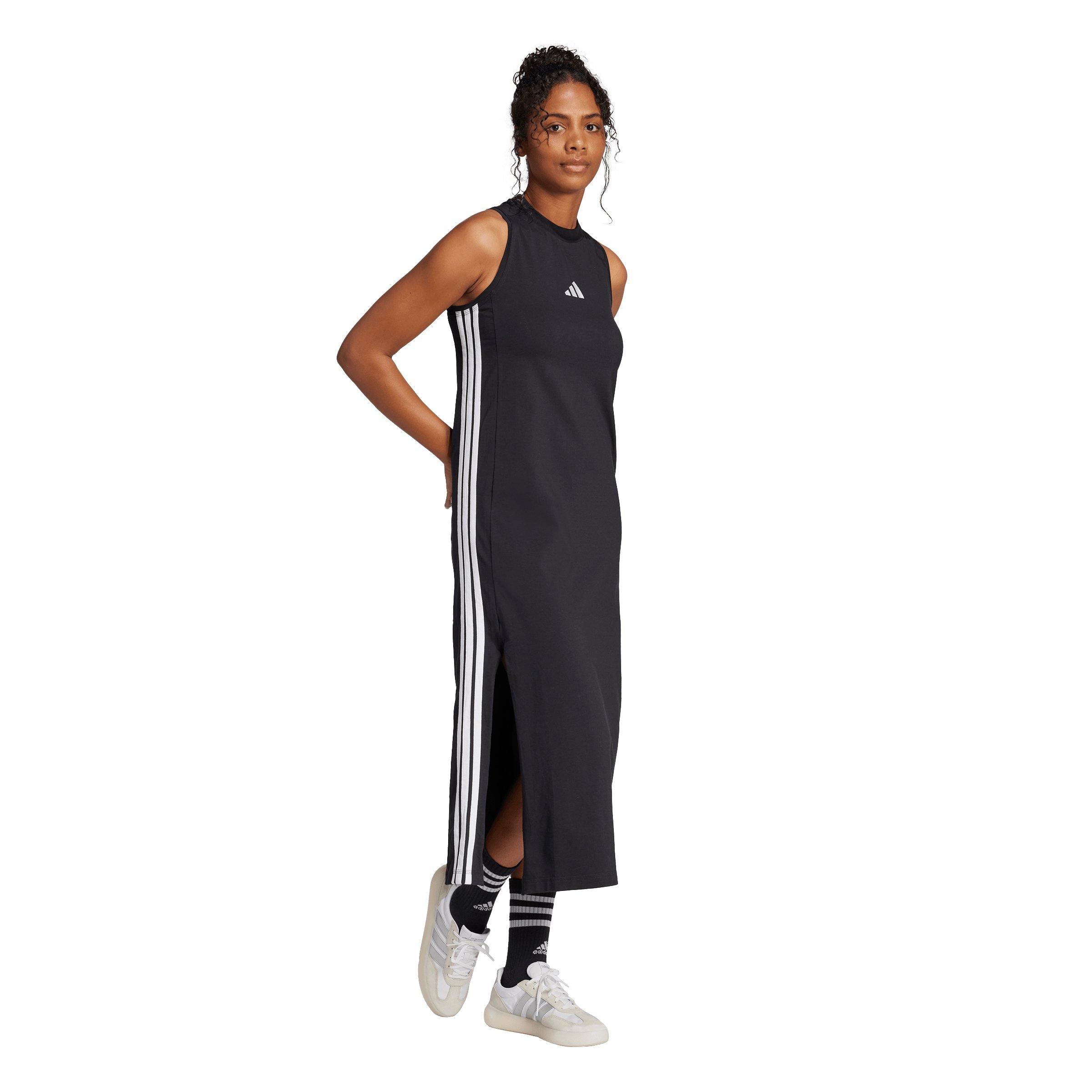 adidas Women's Essentials 3-Stripes Long Racerback Dress -Black - BLACK Thumbnail View 5