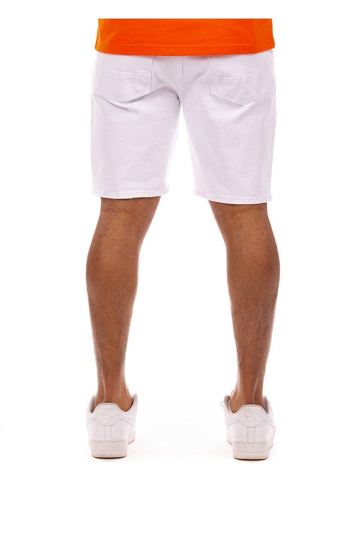 Hustle Gang Men's Ghost Sparta White Denim Short - WHITE Thumbnail View 2