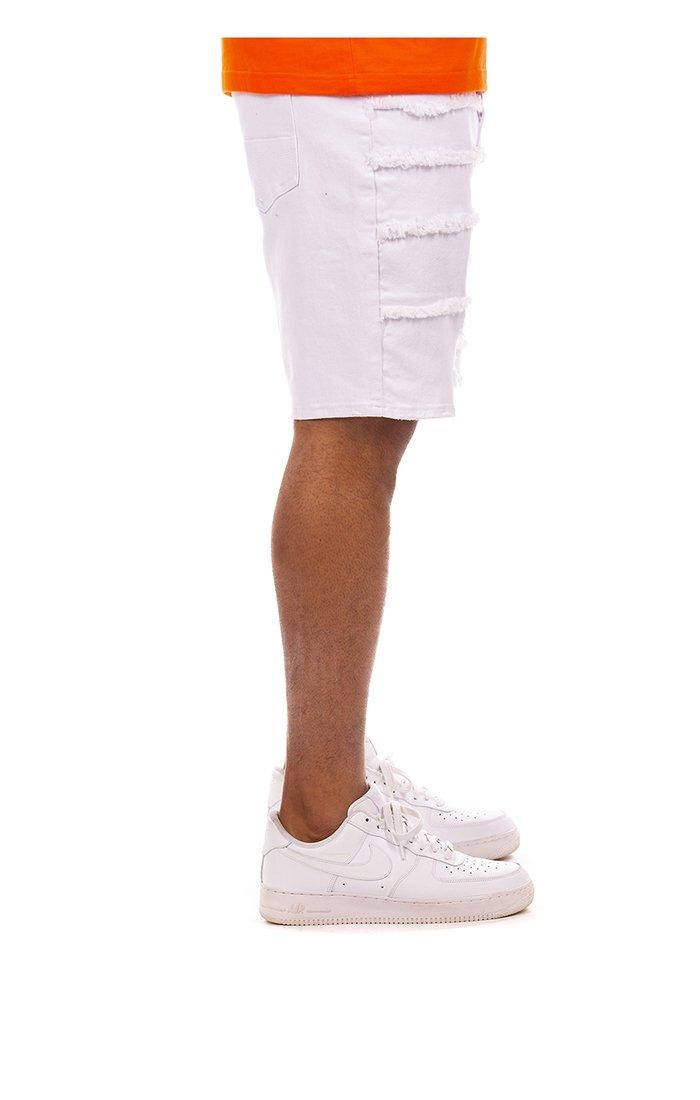 Hustle Gang Men's Ghost Sparta White Denim Short - WHITE Thumbnail View 3
