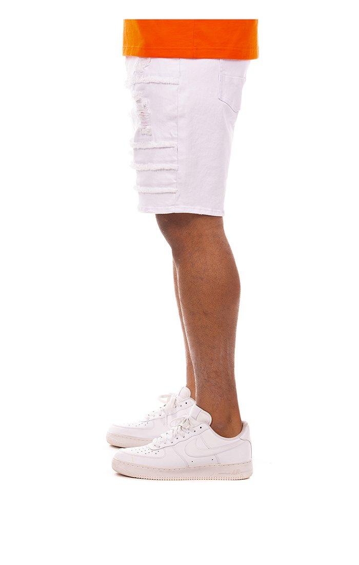 Hustle Gang Men's Ghost Sparta White Denim Short - WHITE Thumbnail View 4