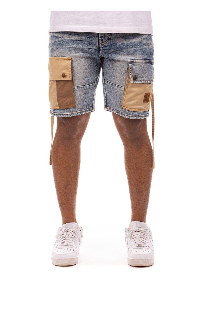 Hustle Gang Men's Grounded Medium Wash Denim Short - DENIM Thumbnail View 1