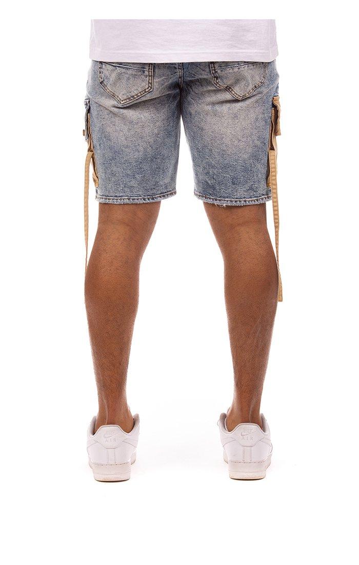 Hustle Gang Men's Grounded Medium Wash Denim Short - DENIM Thumbnail View 2