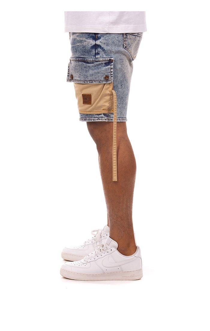 Hustle Gang Men's Grounded Medium Wash Denim Short - DENIM Thumbnail View 4