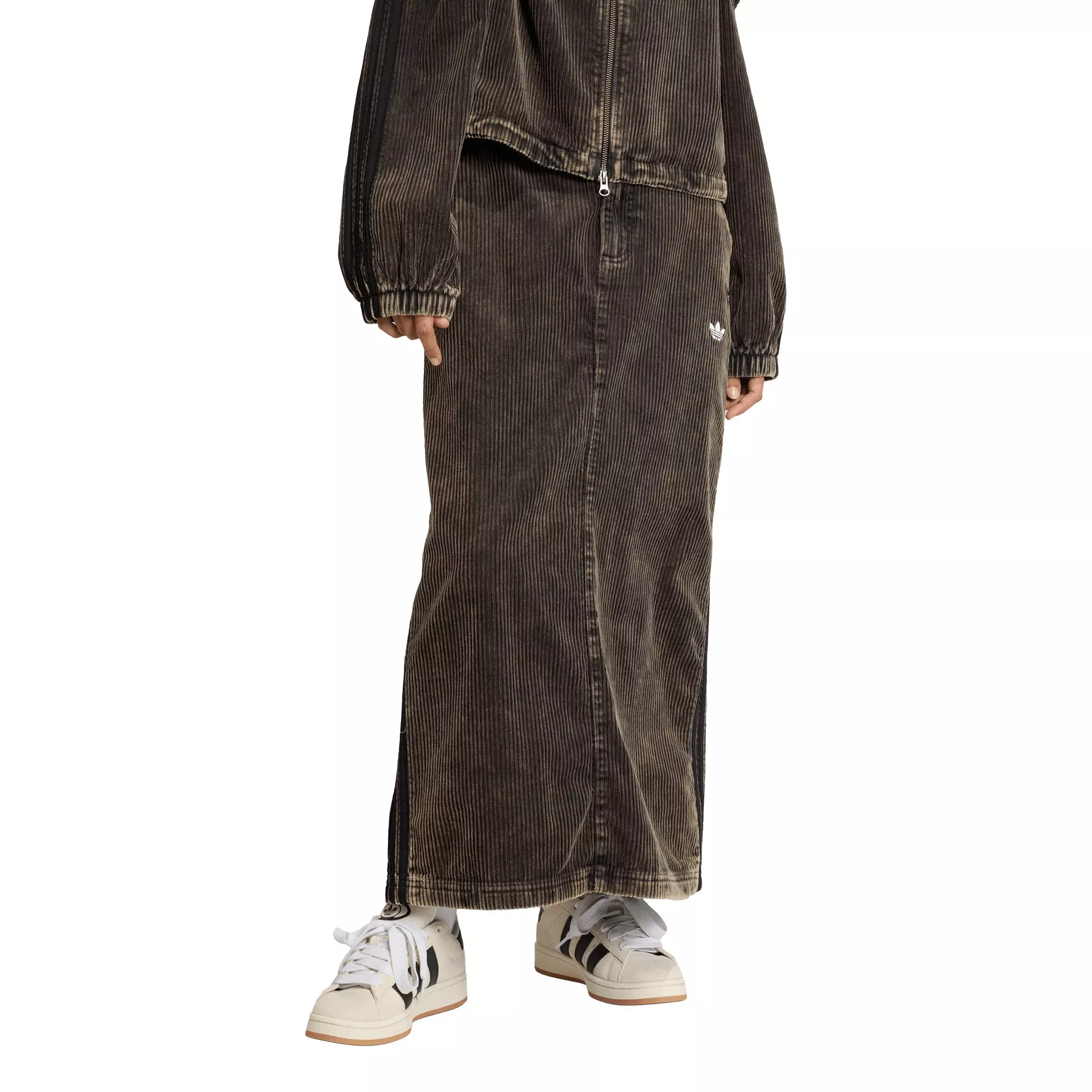 adidas Originals Women's Corduroy Maxi Skirt - Black - BLACK