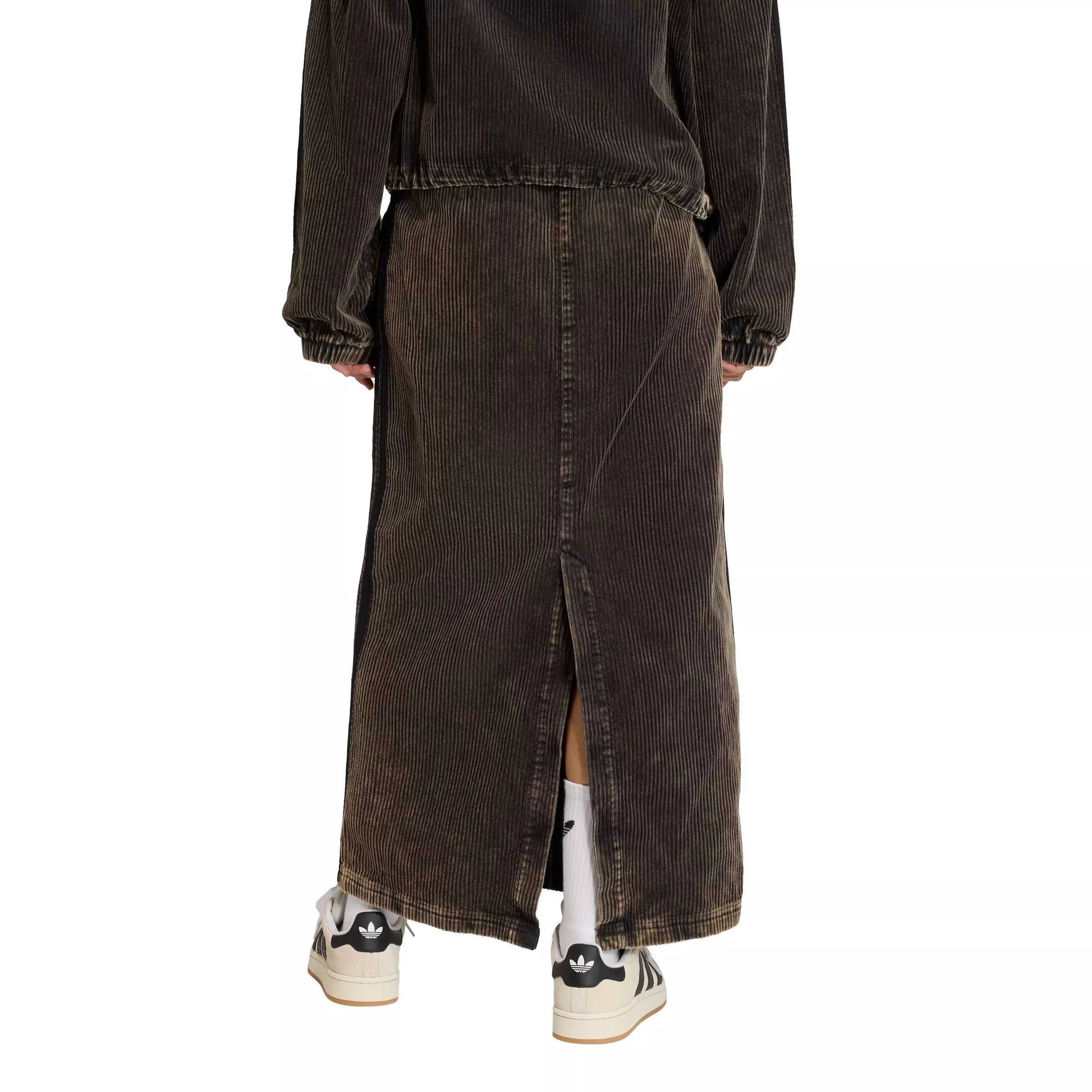 adidas Originals Women's Corduroy Maxi Skirt - Black - BLACK