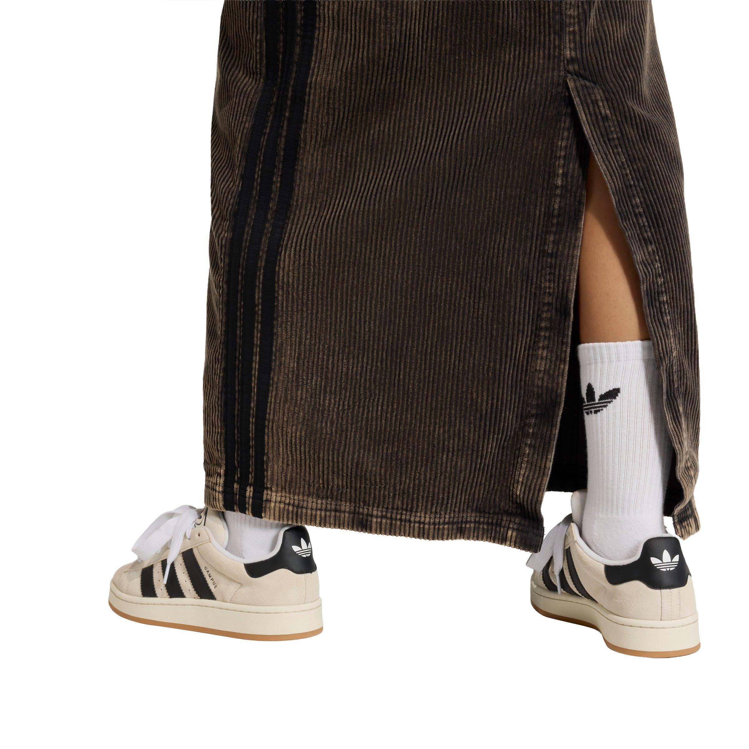 adidas Originals Women's Corduroy Maxi Skirt - Black - BLACK Thumbnail View 4