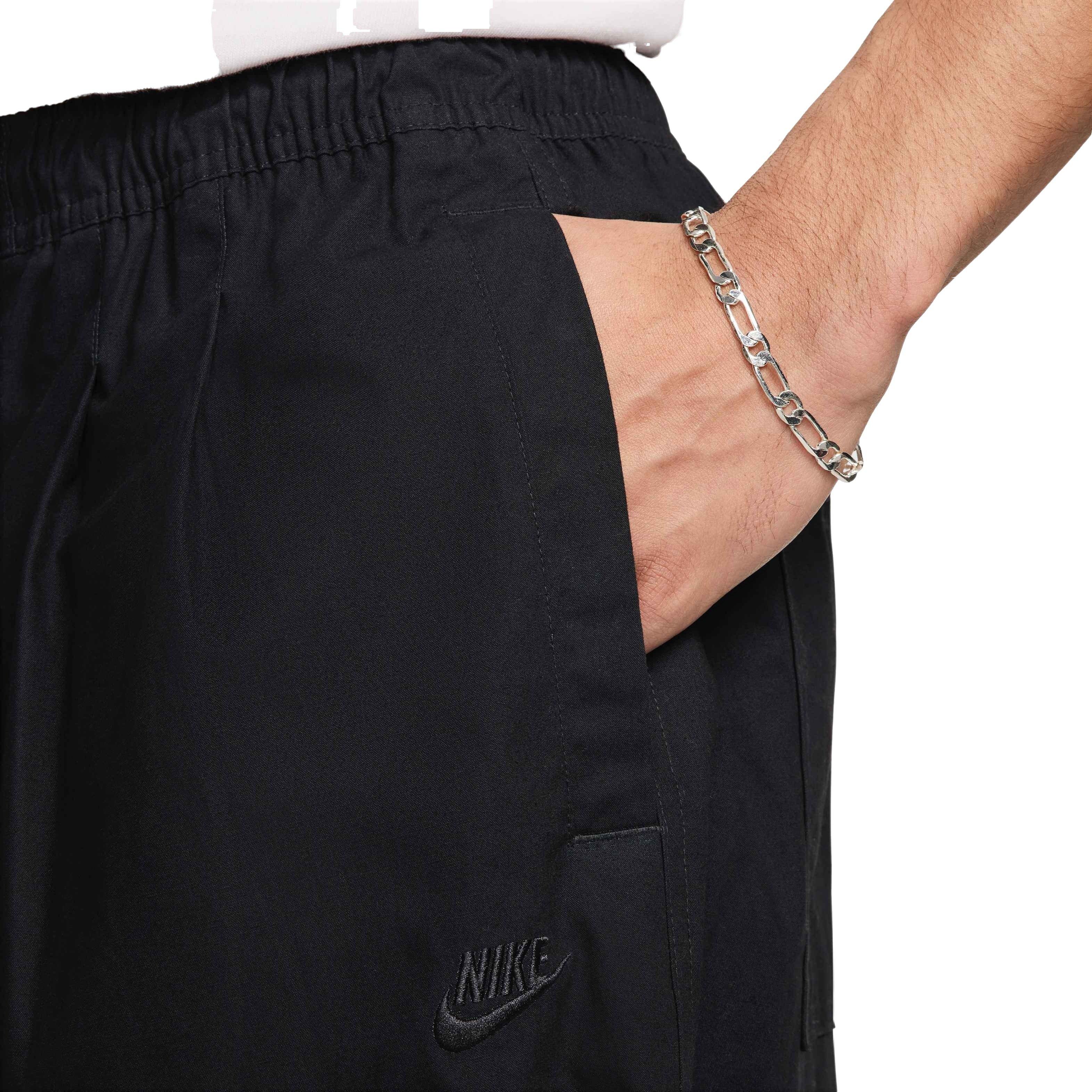 Nike Men's Club Balloon Woven Pants - BLACK Thumbnail View 3