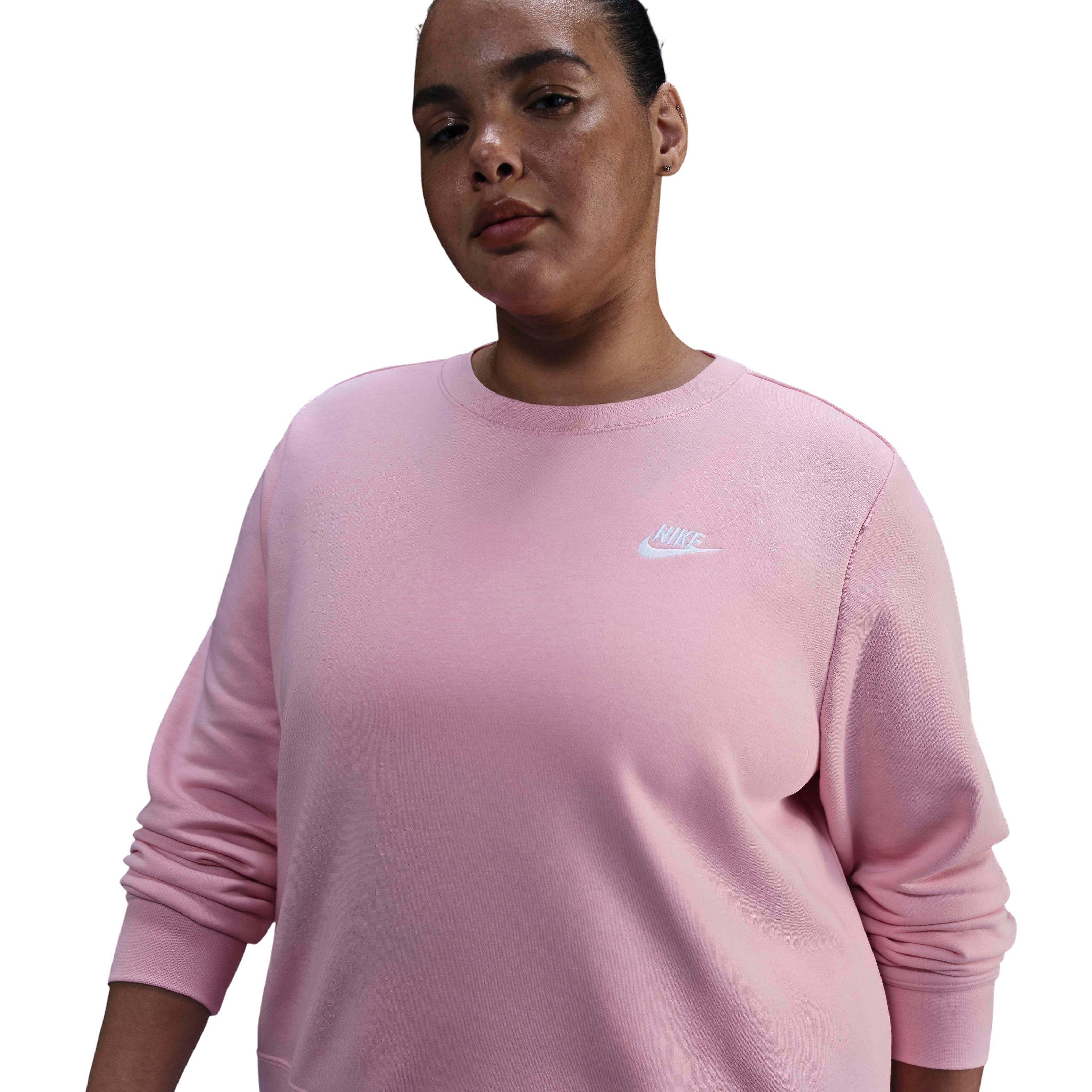 Nike Sportswear Fleece Club Crew-Neck Sweatshirt -Pink - PINK Thumbnail View 1