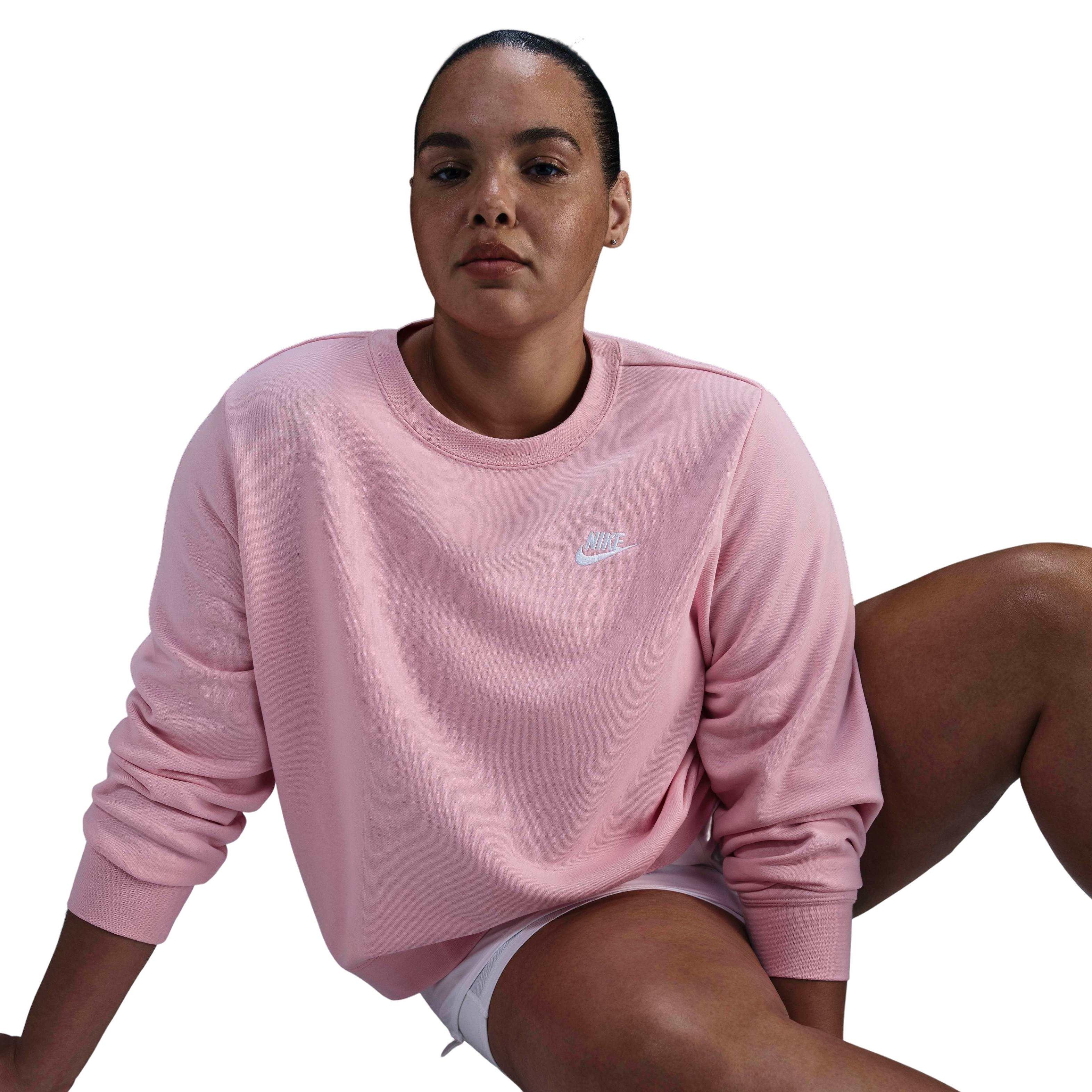 Nike Sportswear Fleece Club Crew-Neck Sweatshirt -Pink - PINK Thumbnail View 3