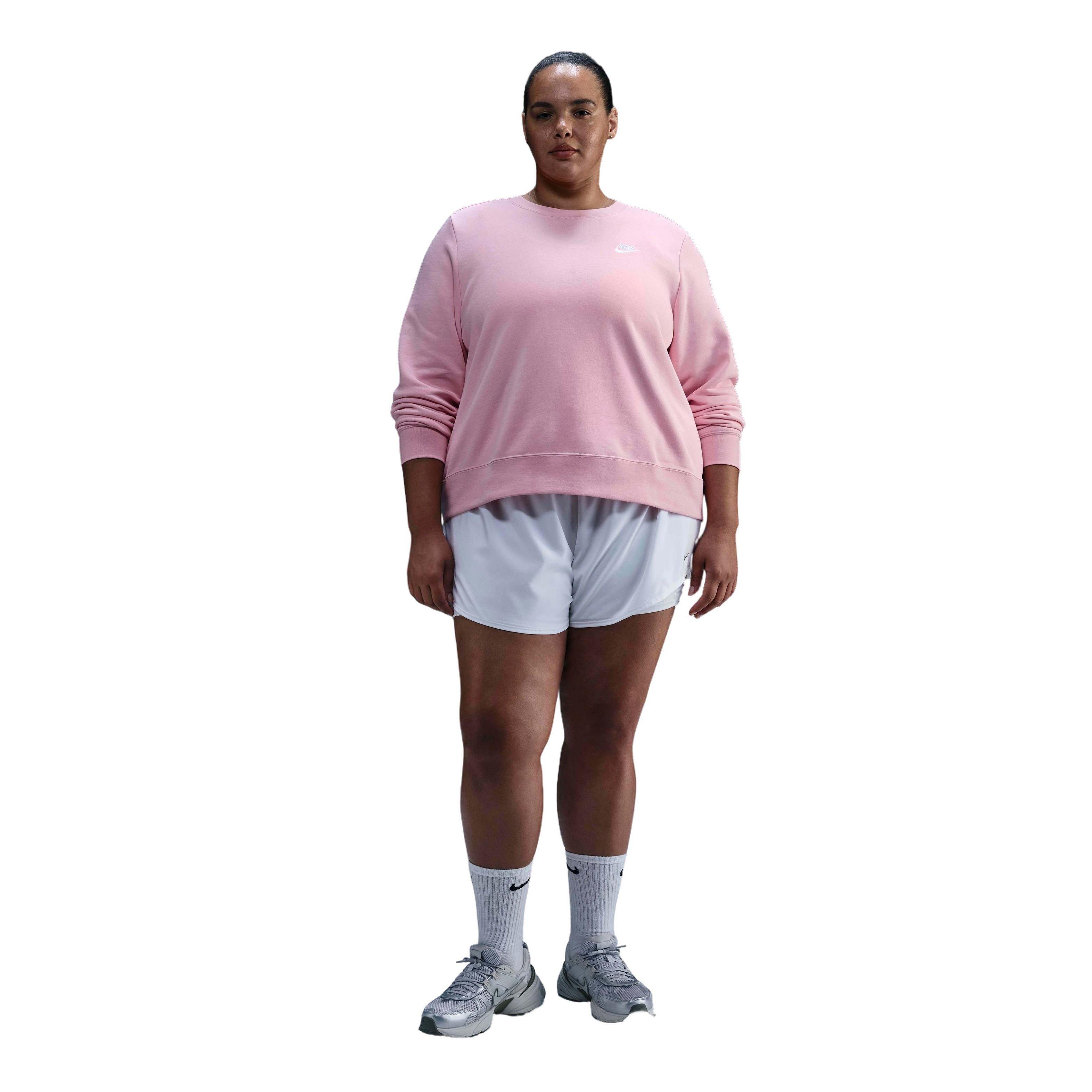 Nike Sportswear Fleece Club Crew-Neck Sweatshirt -Pink - PINK Thumbnail View 4