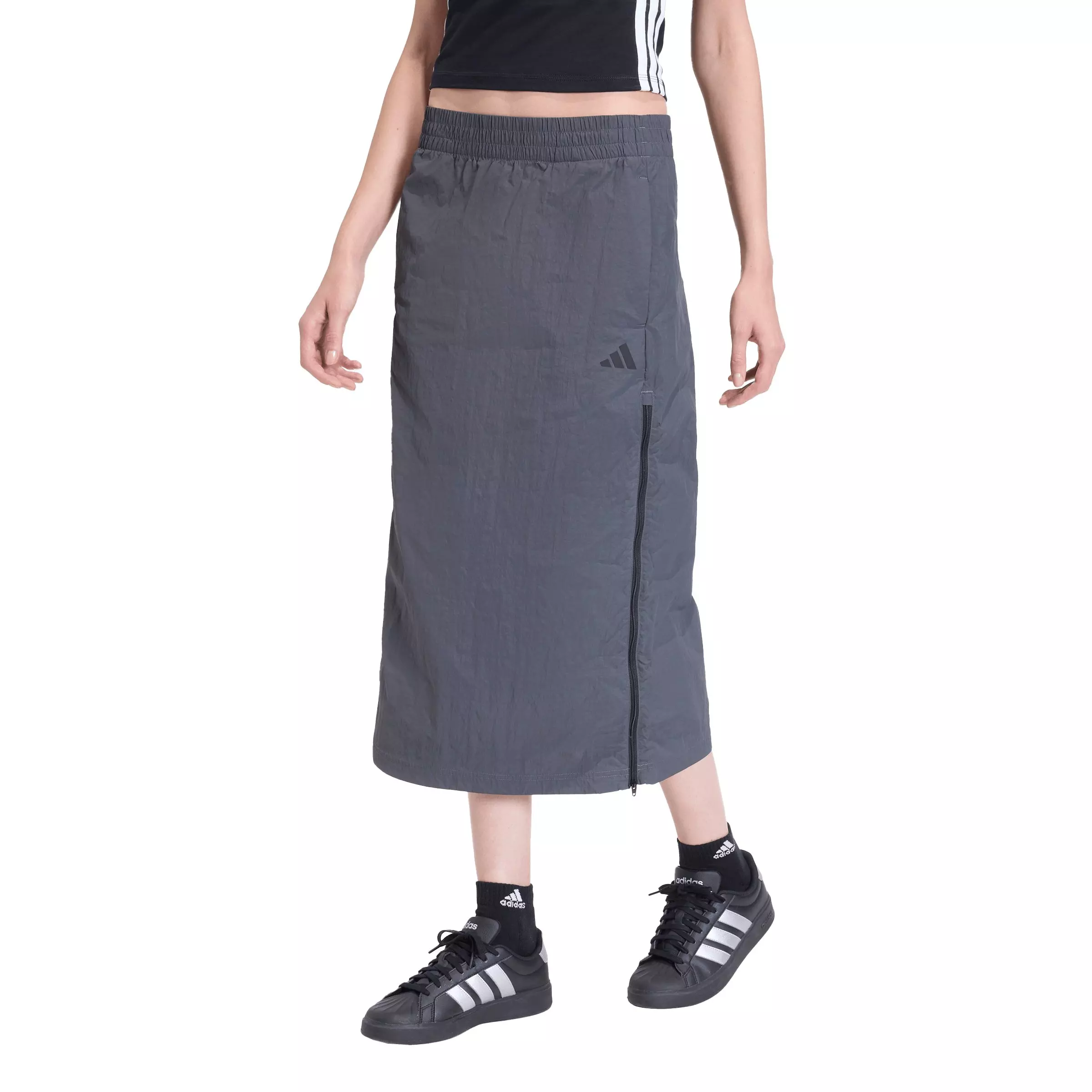 adidas Women's City Tech Woven Zip Skirt - Dark Grey - DARK GREY