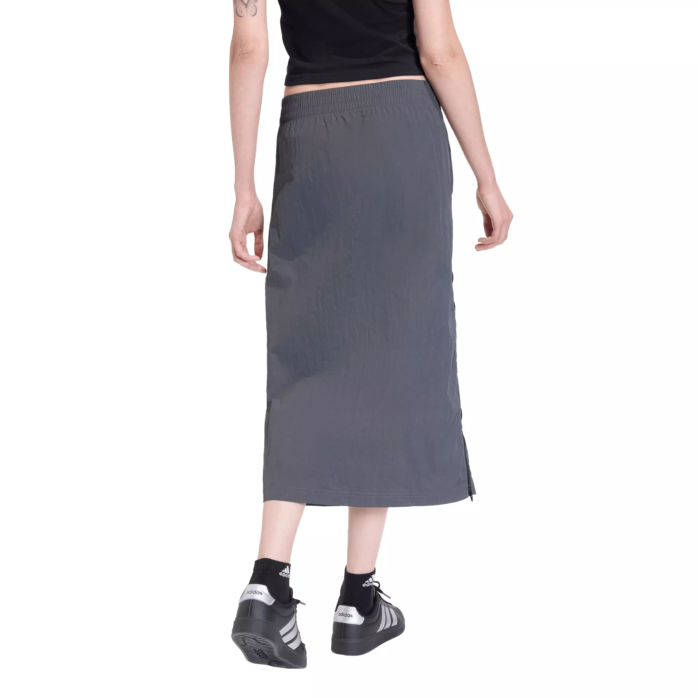 adidas Women's City Tech Woven Zip Skirt - Dark Grey - DARK GREY